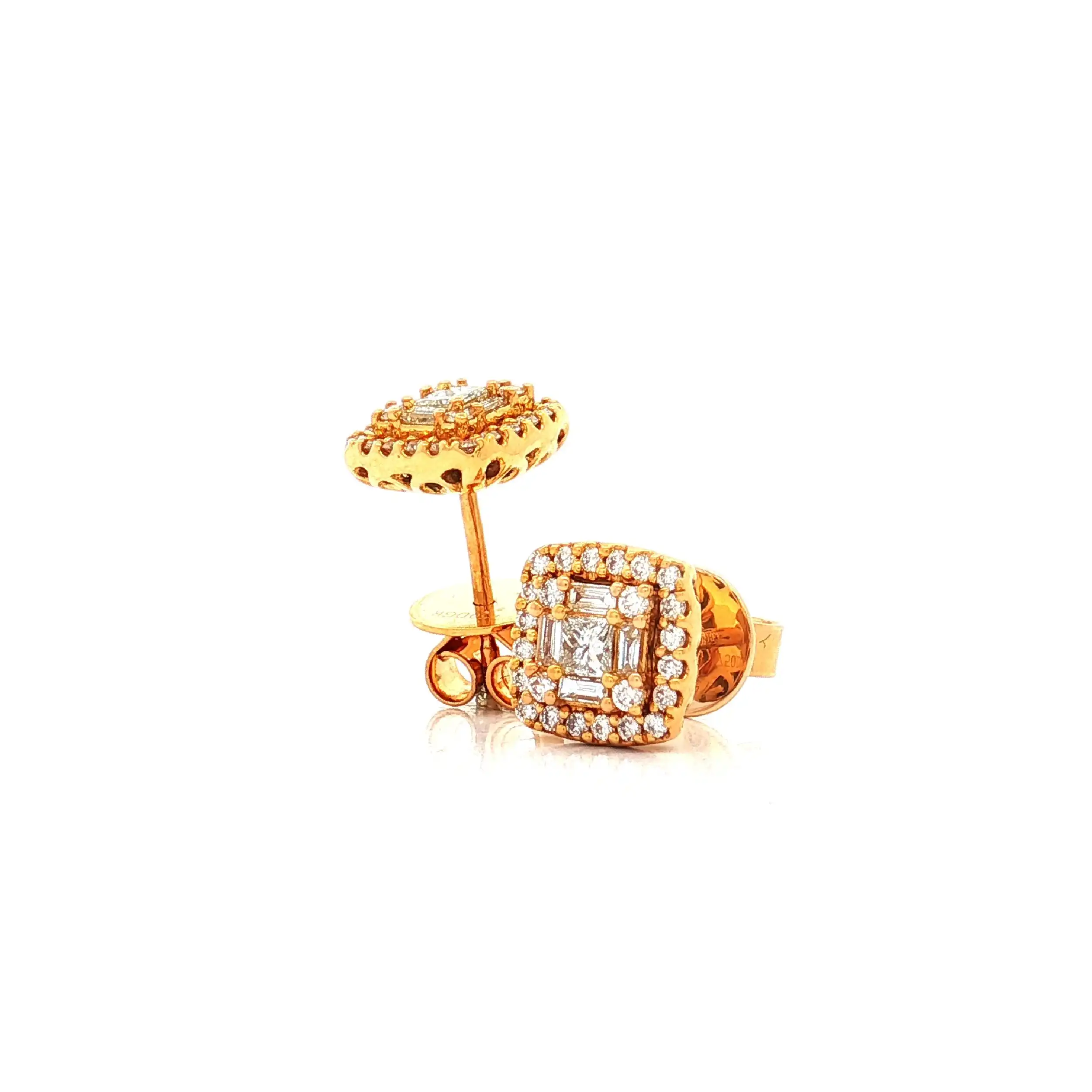 Ohrstecker Gelbgold mit Brillanten und Diamanten