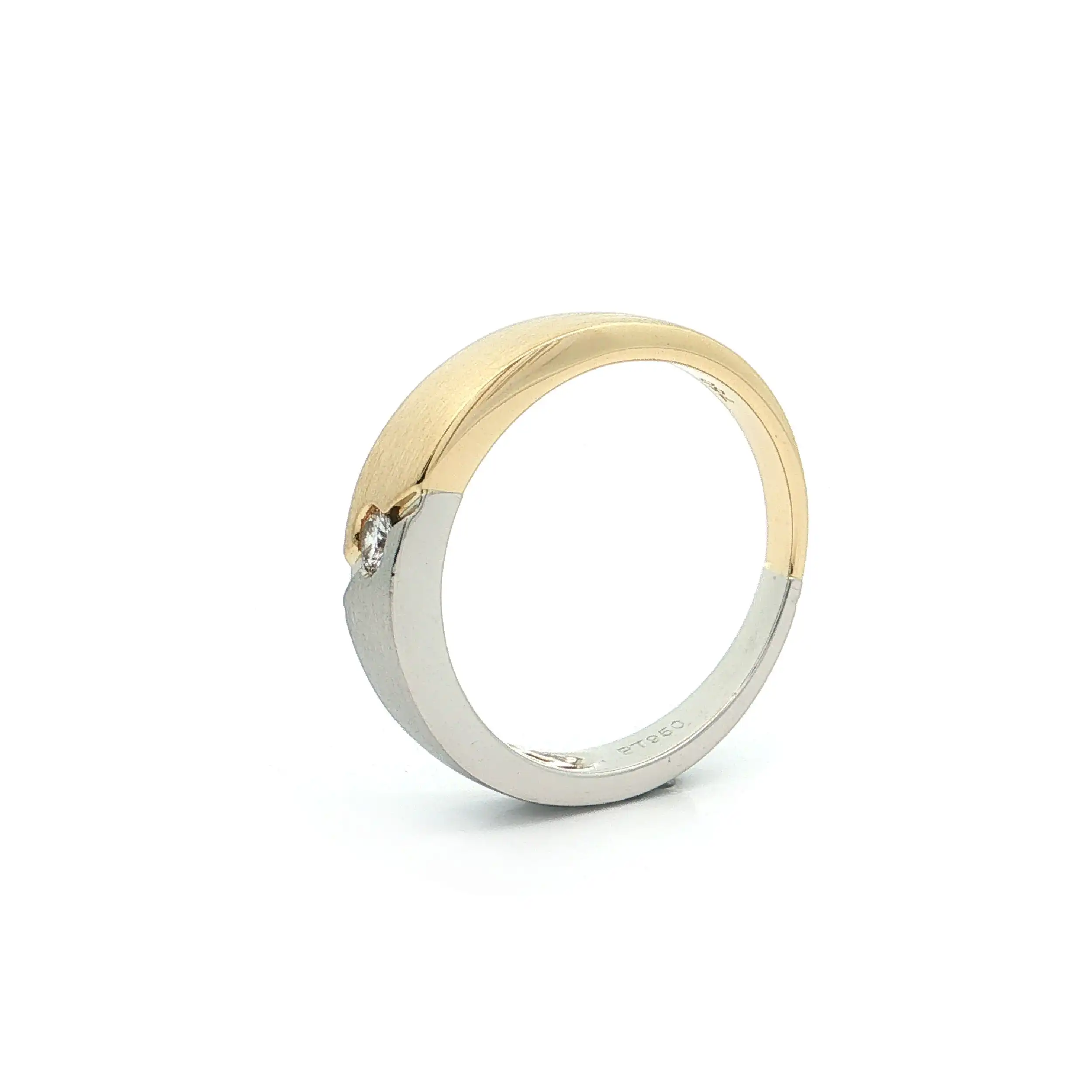 Ring Gelbgold/Platin mit Brillant