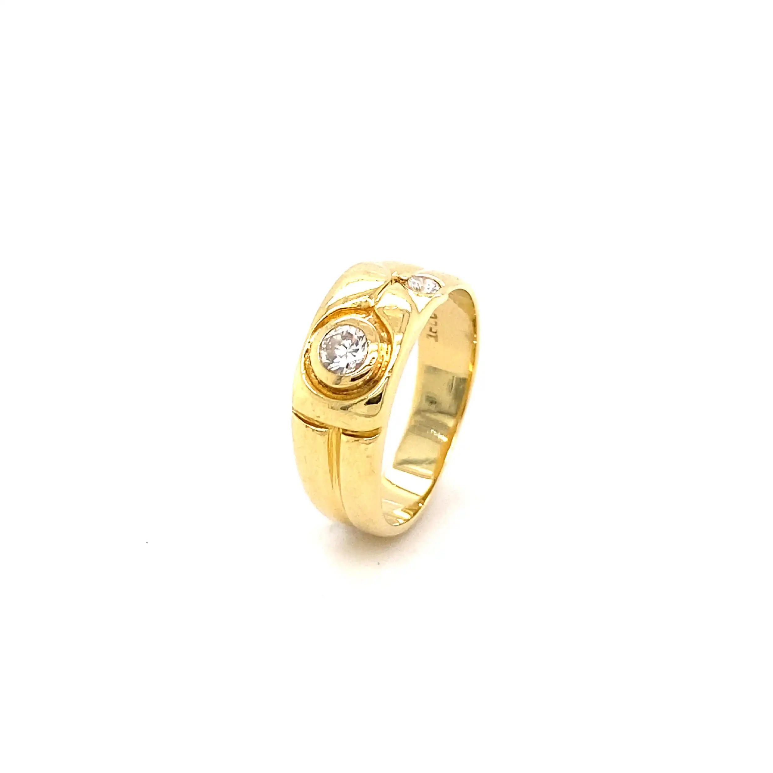 Ring Gelbgold mit Brillant und Zirkonia Ring Gelbgold mit Brillant und Zirkonia