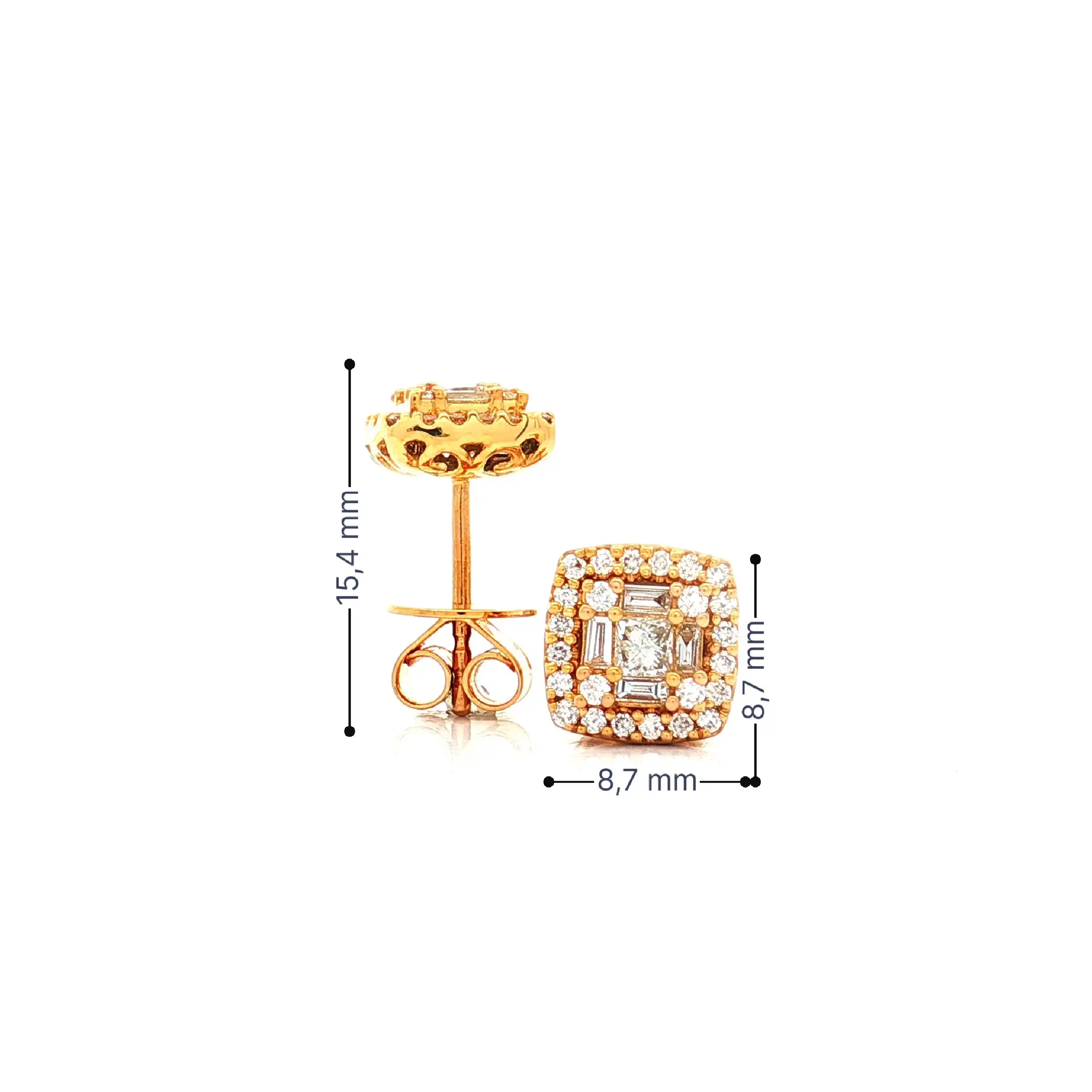 Ohrstecker Gelbgold mit Brillanten und Diamanten