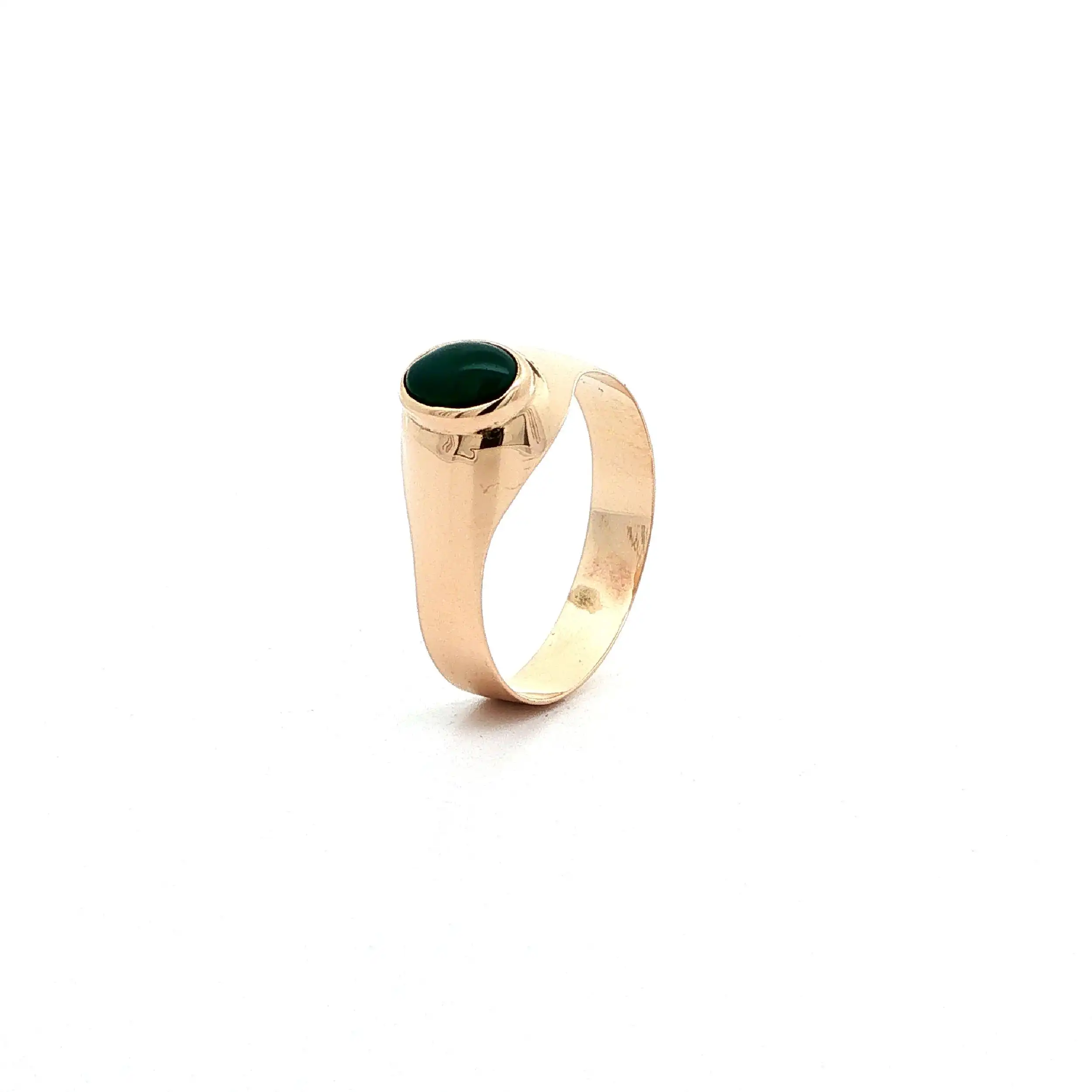 Ring Roségold mit grünem Cabochonstein