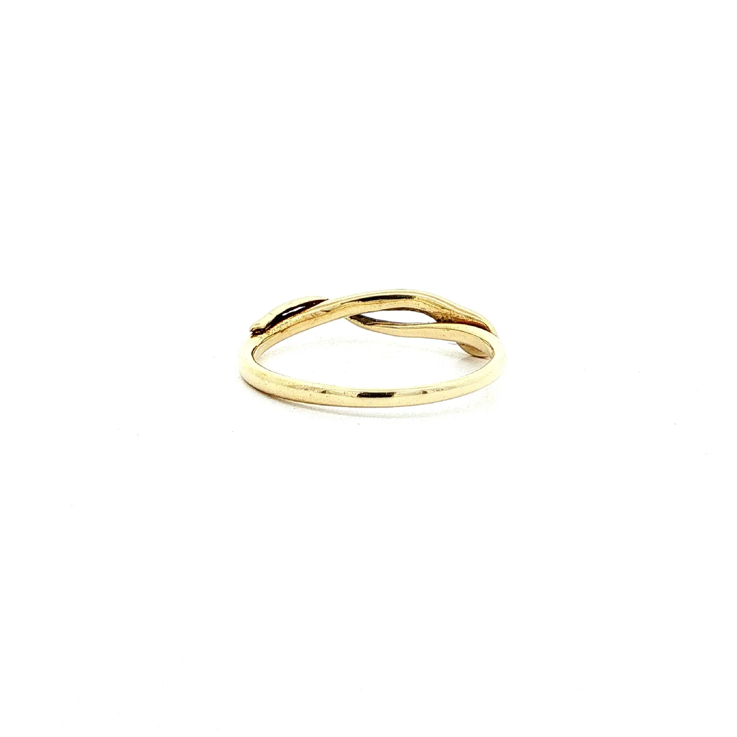 Schlangenring Gelbgold mit Diamant