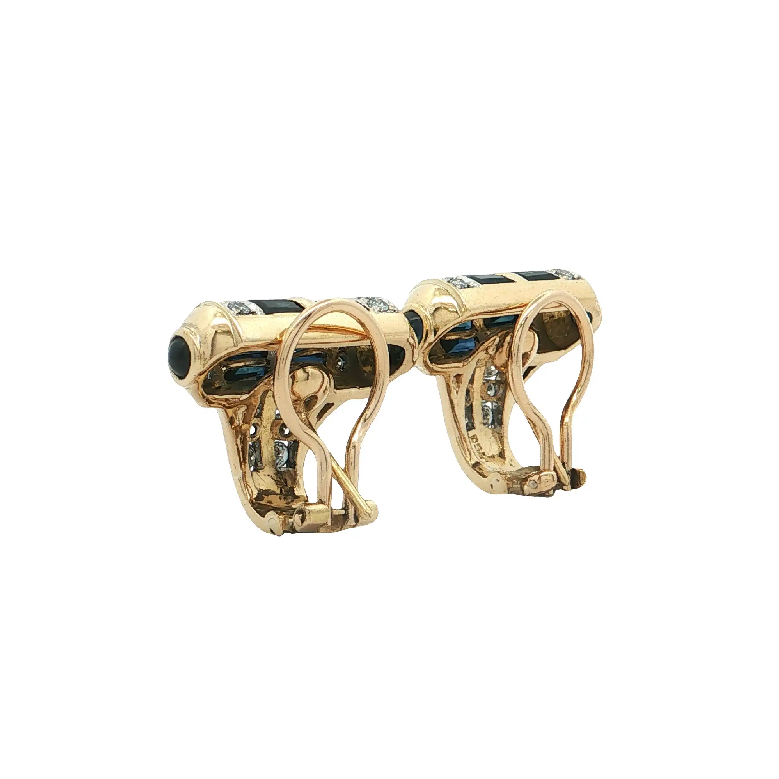 Ohrclips Bicolor mit Brillanten und Saphiren Ohrclips Bicolor mit Brillanten und Saphiren