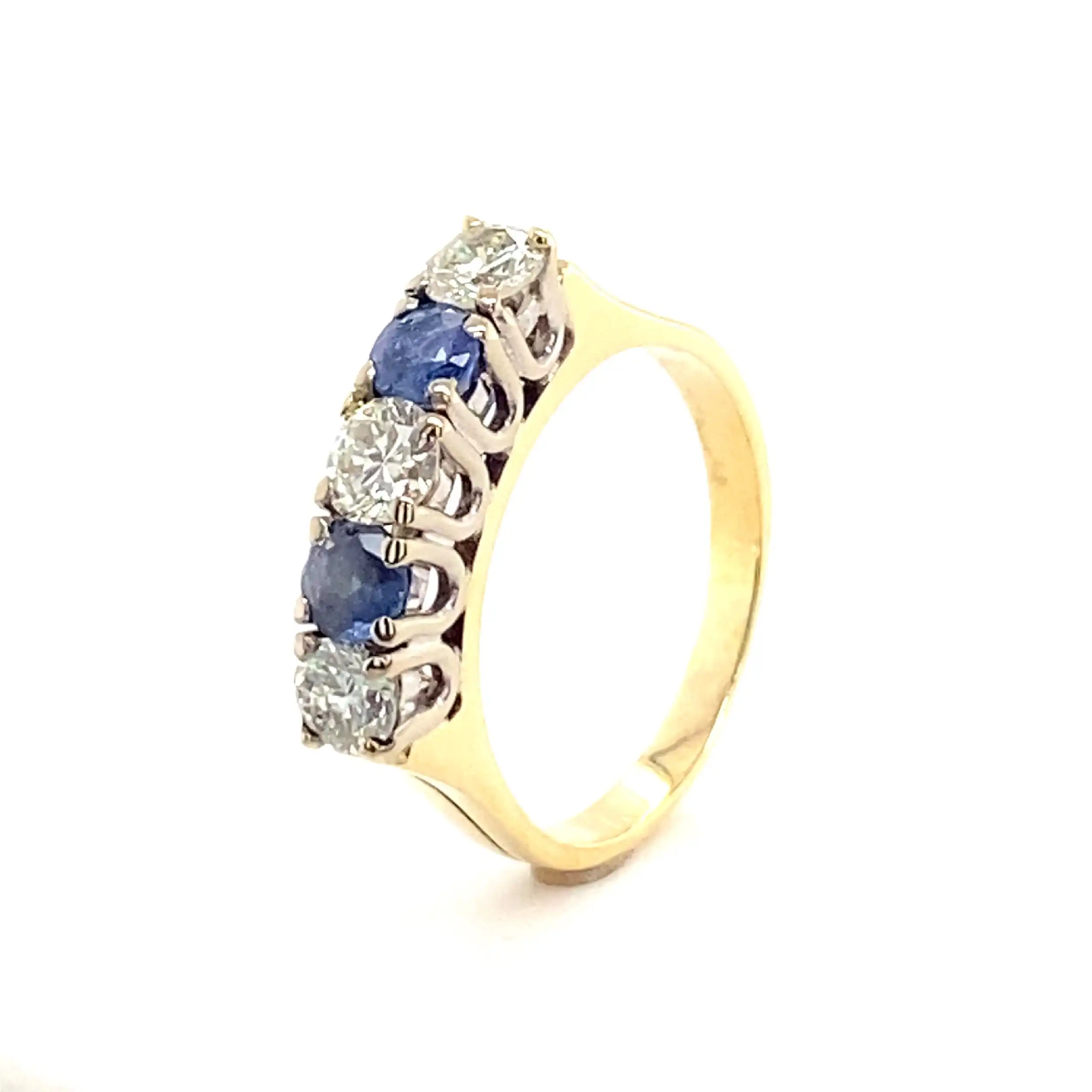 Ring Bicolor mit blauen Farbsteinen & Brillanten Ring Bicolor mit blauen Farbsteinen & Brillanten