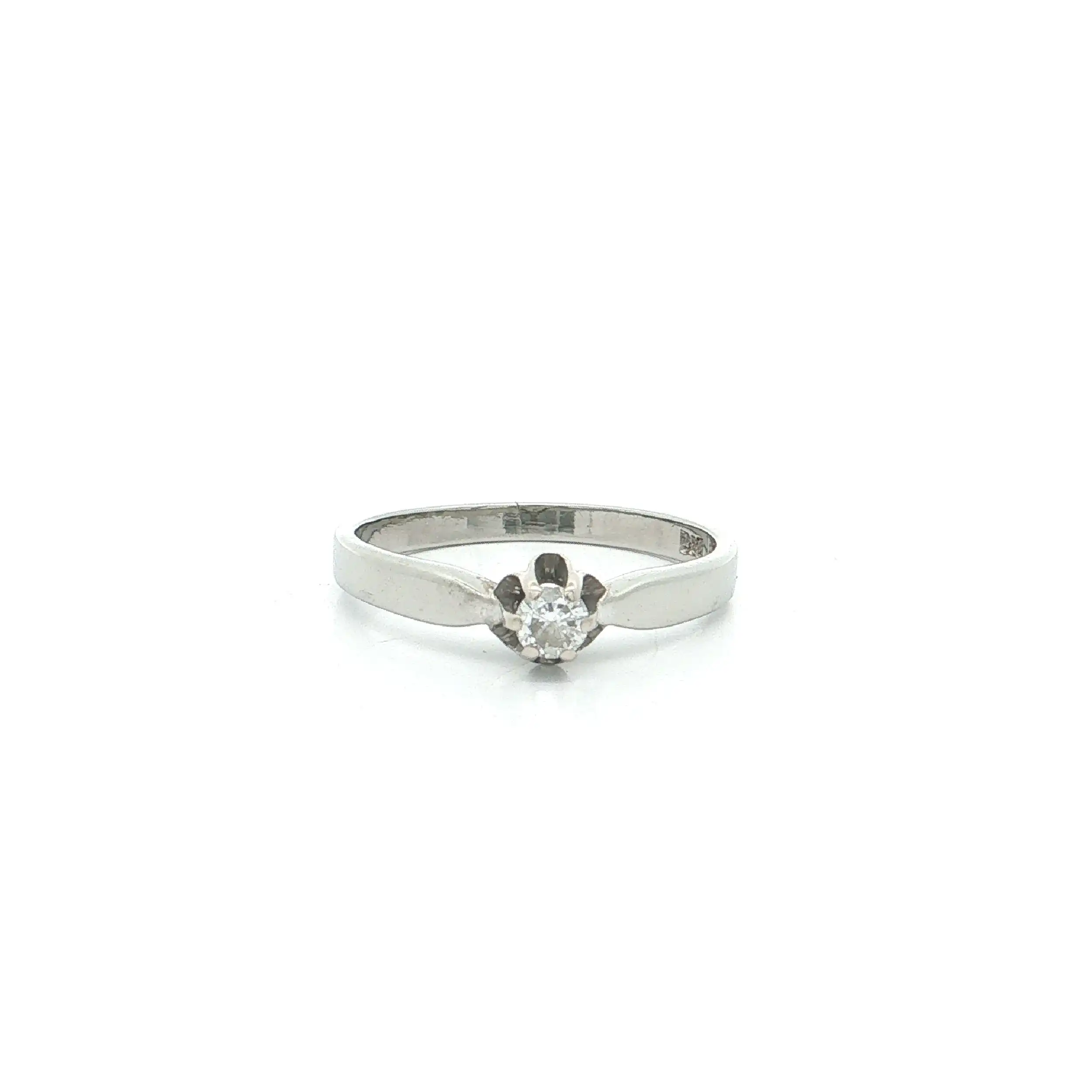 Ring Weißgold mit Brillant, graviert mit 0,10ct Ring Weißgold mit Brillant, graviert mit 0,10ct