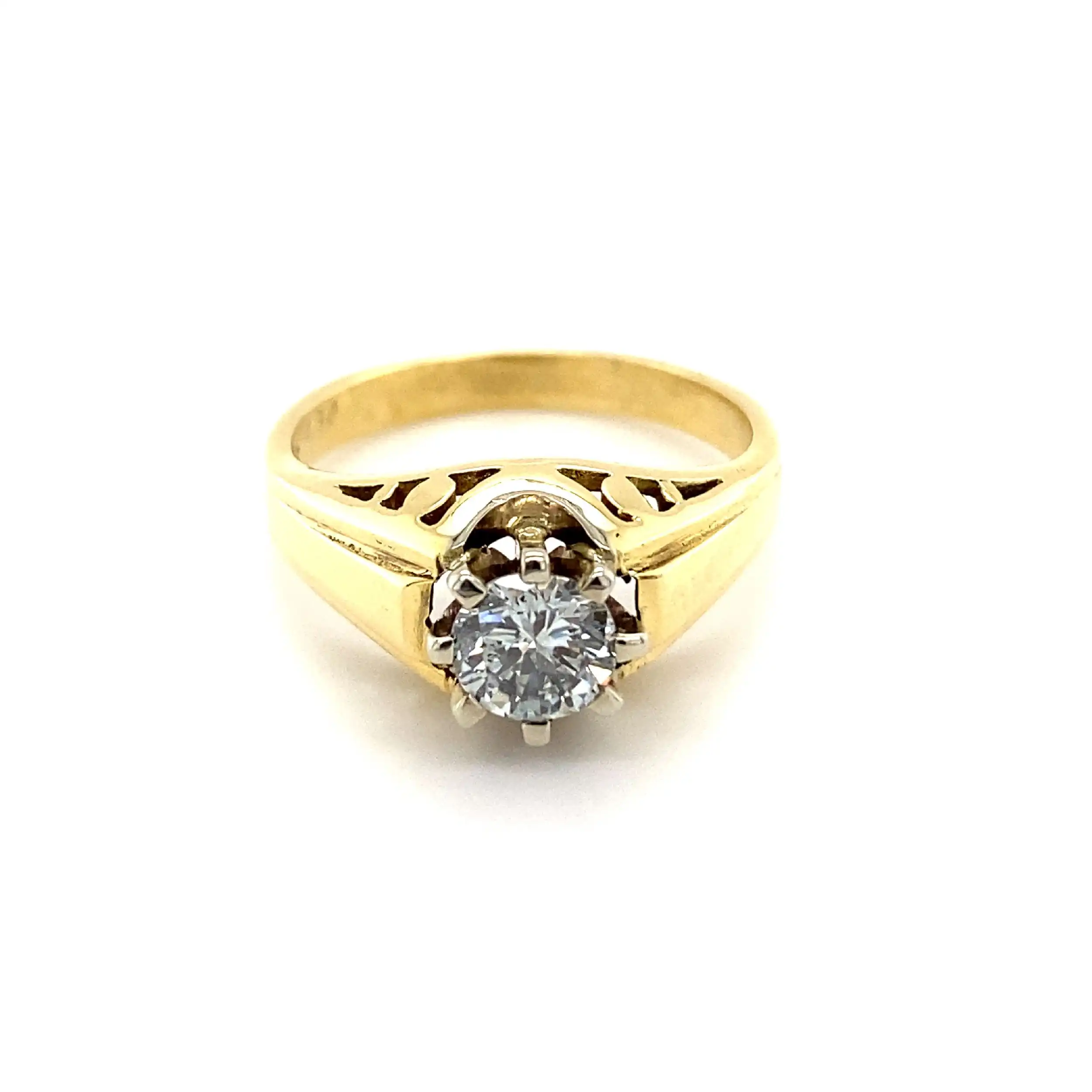 Ring Gelbgold mit Brillant, graviert mit 0,70ct.