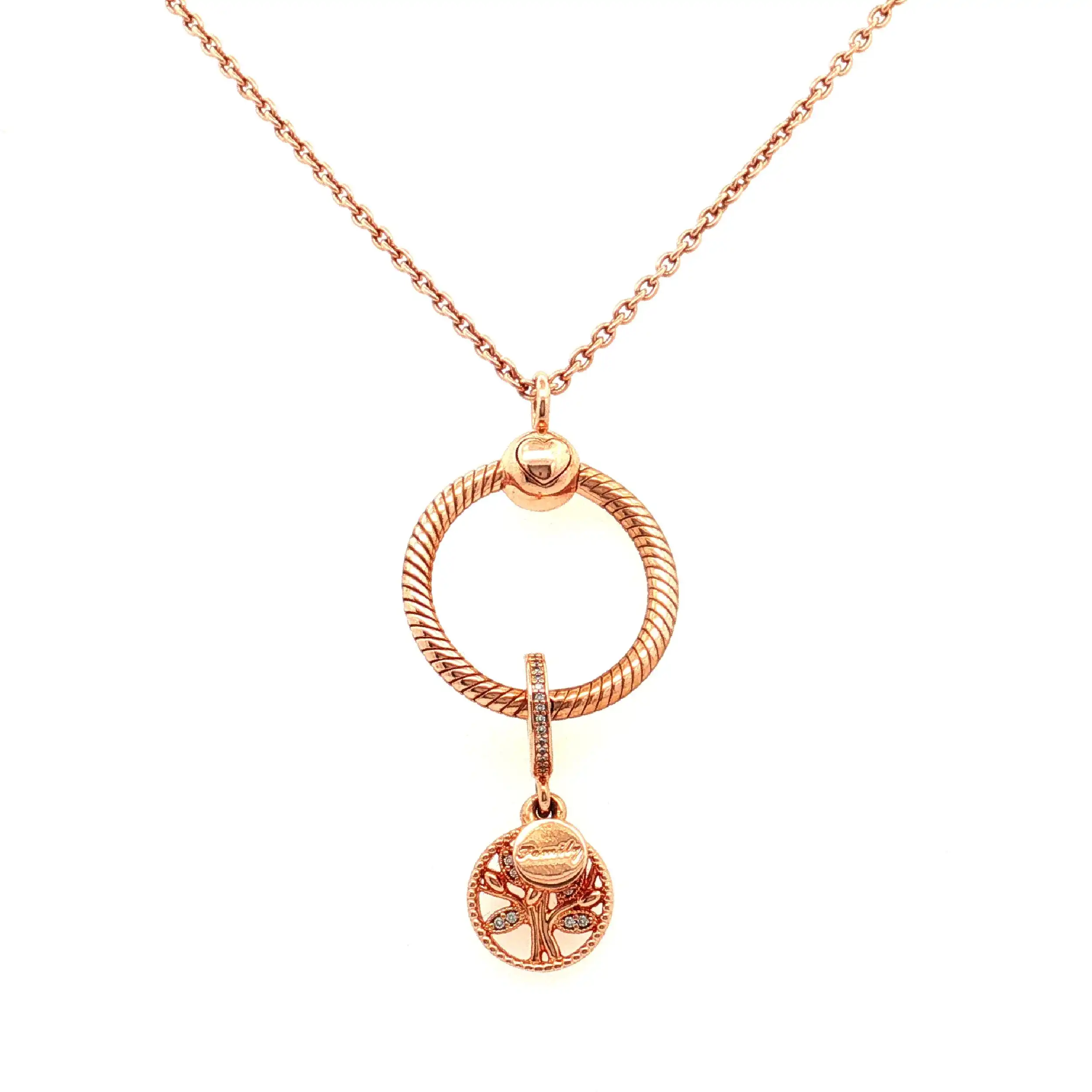 Kette Pandora mit Anhänger "Family" vergoldet Kette Pandora mit Anhänger "Family" vergoldet