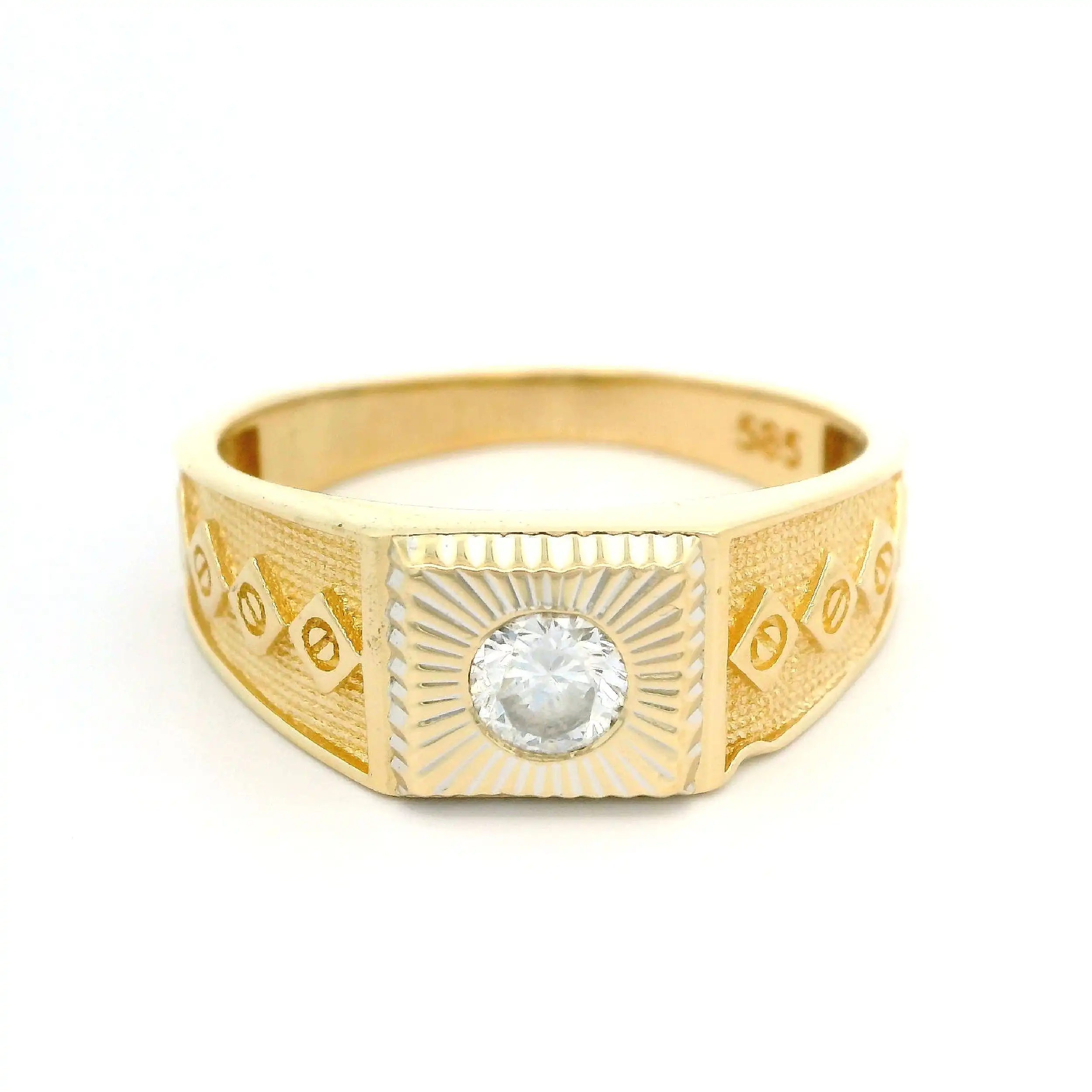 Herrenring Gelbgold mit Zirkonia Herrenring Gelbgold mit Zirkonia