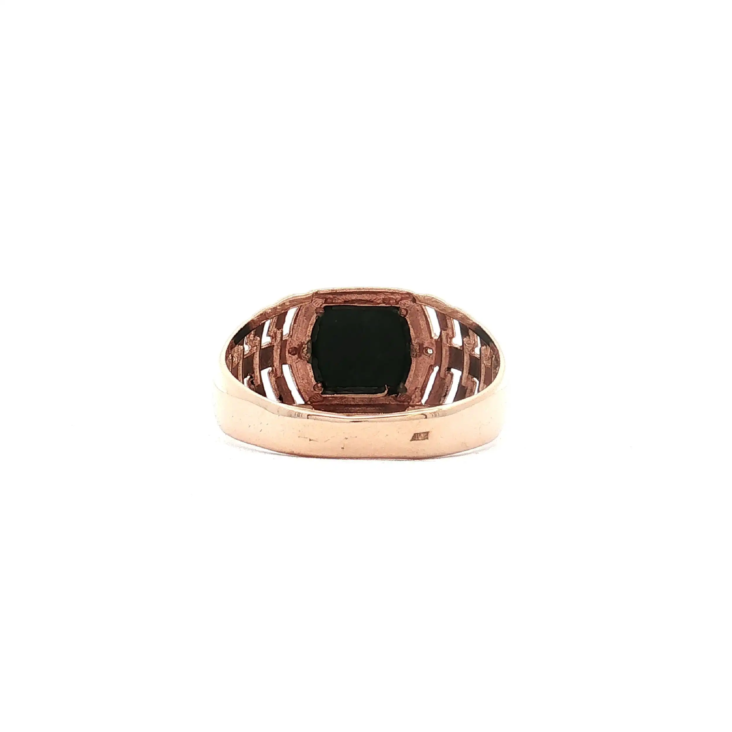 Ring Roségold mit schwarzer Platte und Zirkonia Ring Roségold mit schwarzer Platte und Zirkonia