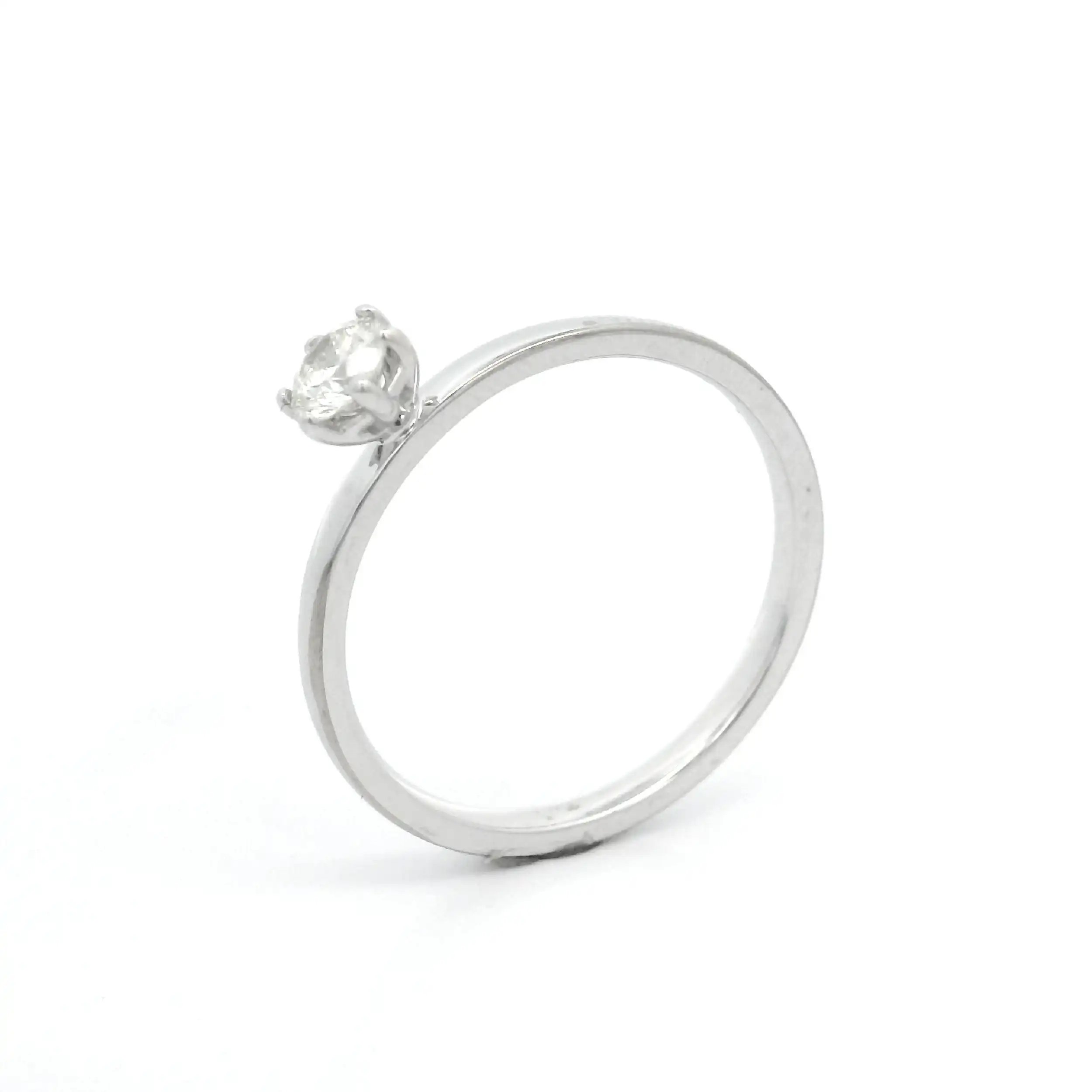 Ring Weißgold mit Brillant von Christ, graviert 0,20ct.