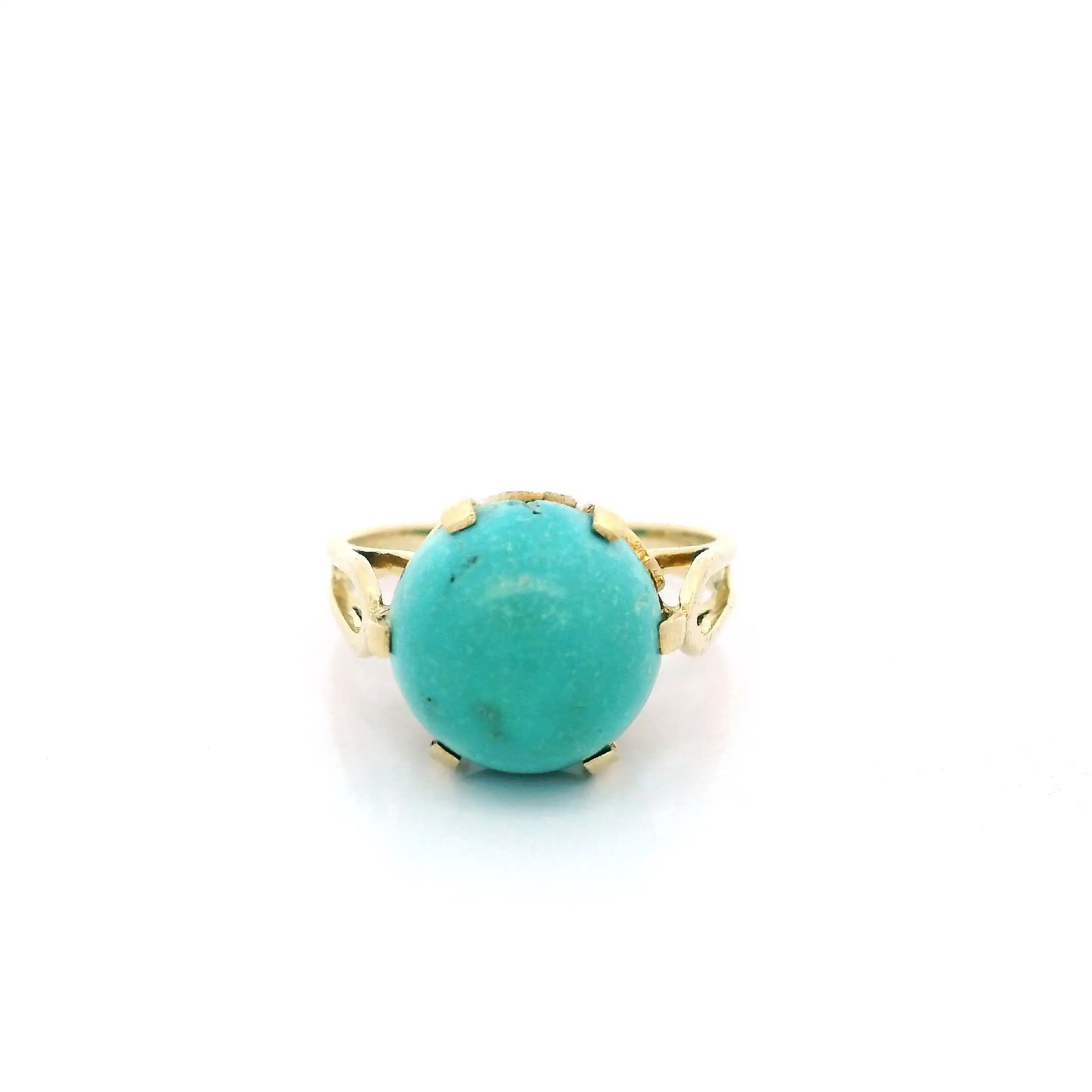 Ring Gelbgold mit Türkis Cabochon Ring Gelbgold mit Türkis Cabochon