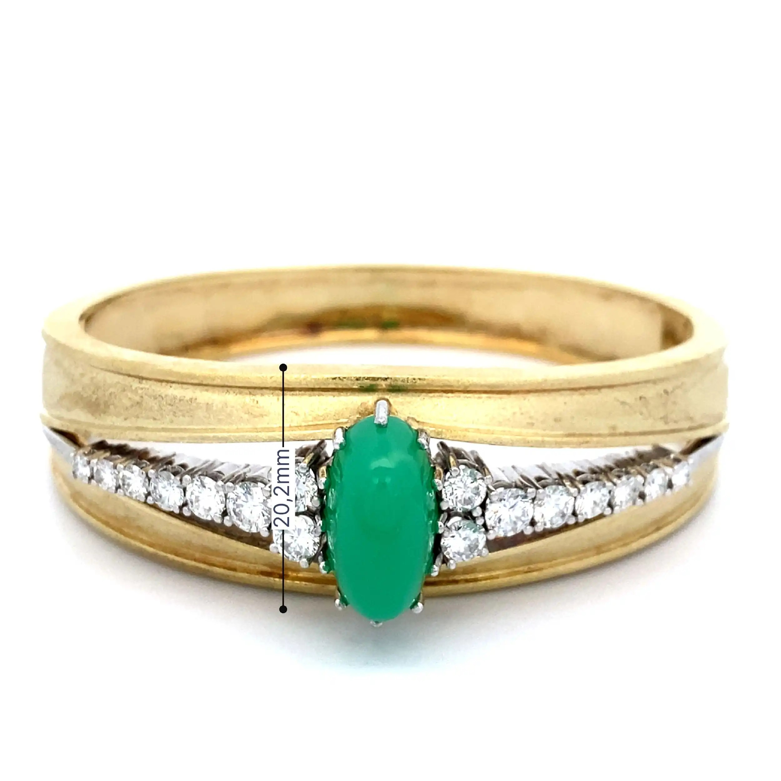Armreif Bicolor mit Chrysopras und Brillanten, Handarbeit Armreif Bicolor mit Chrysopras und Brillanten, Handarbeit