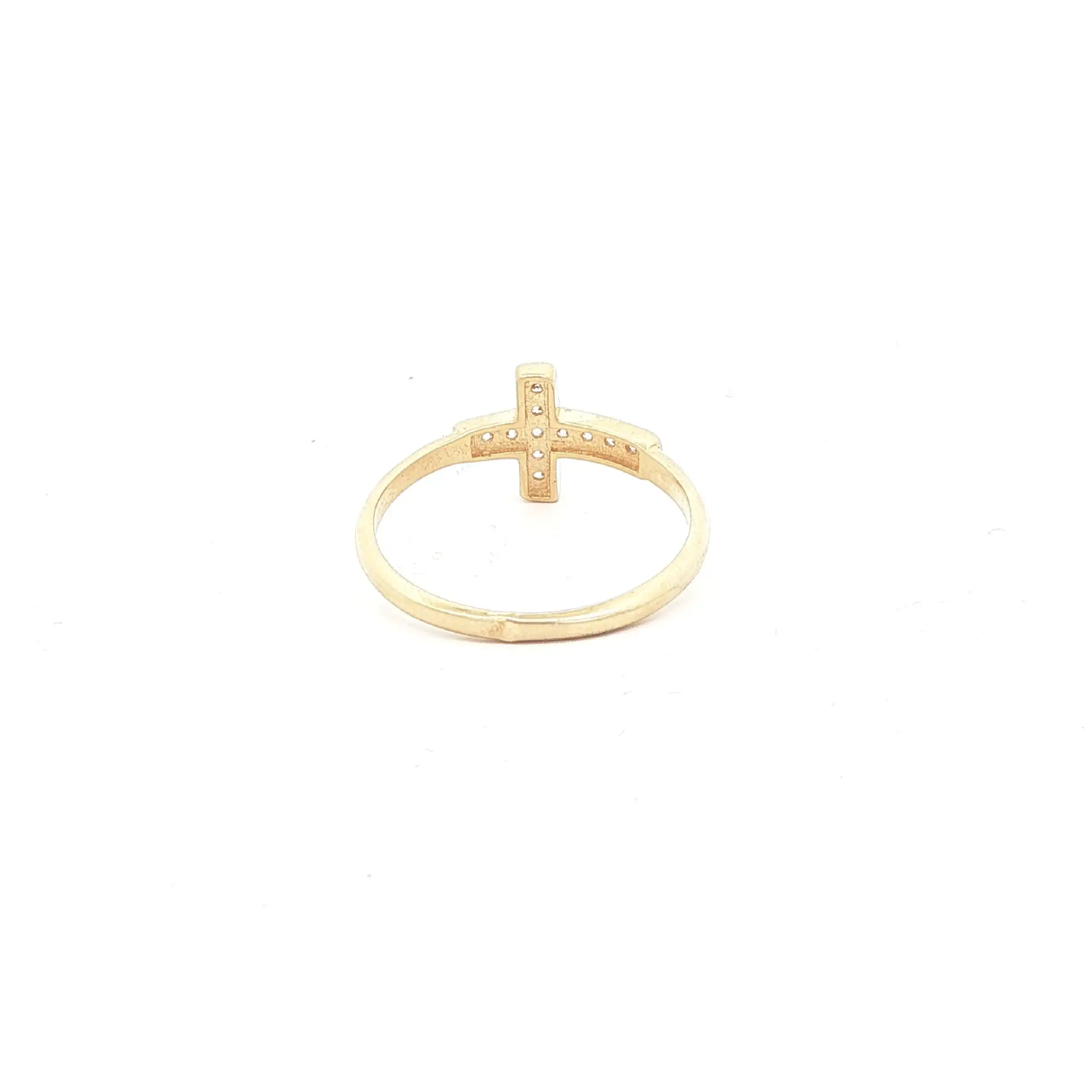 Ring Gelbgold Kreuz mit Zirkonia