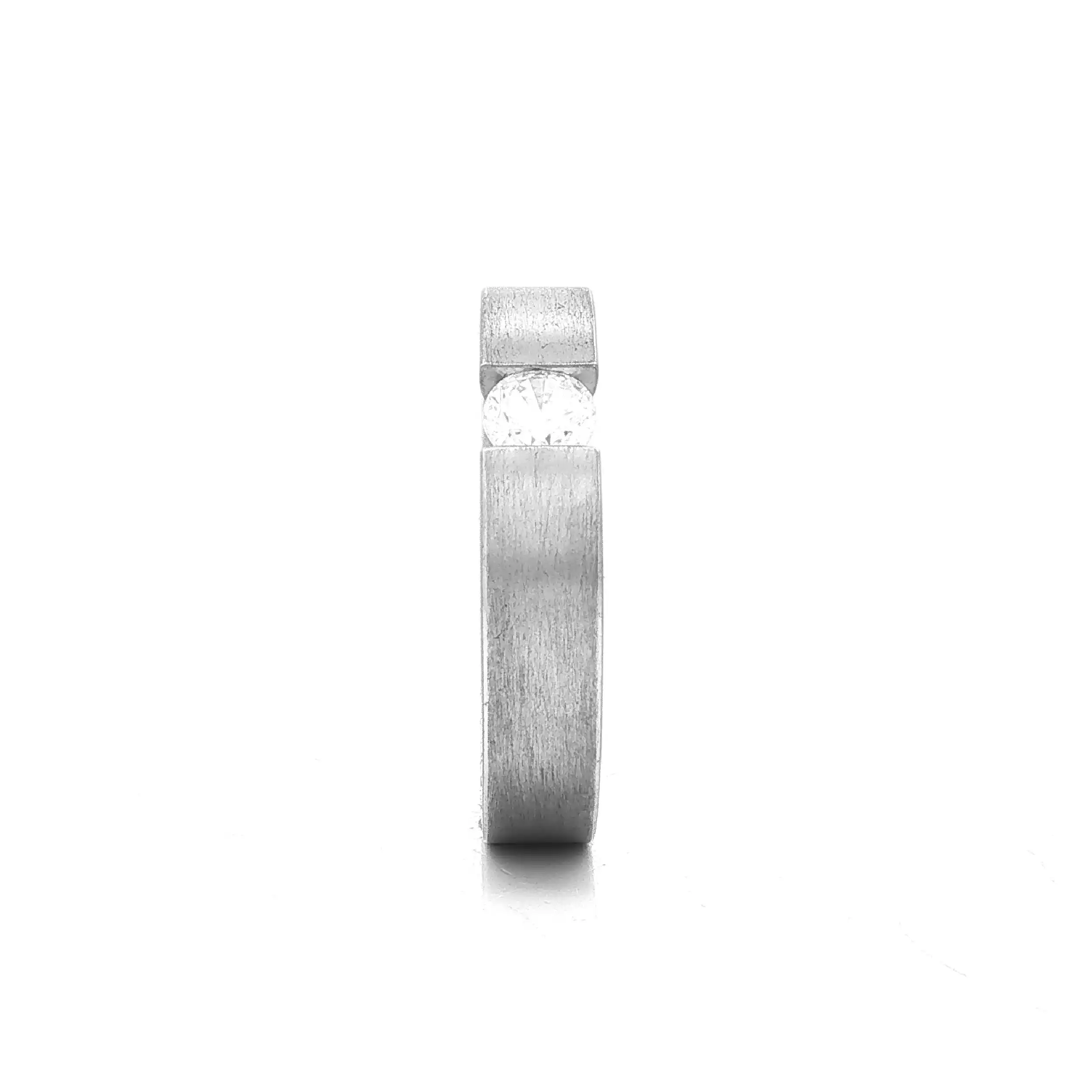 Spannring Silber Niessing "Musterring" Flach mit Zirkonia