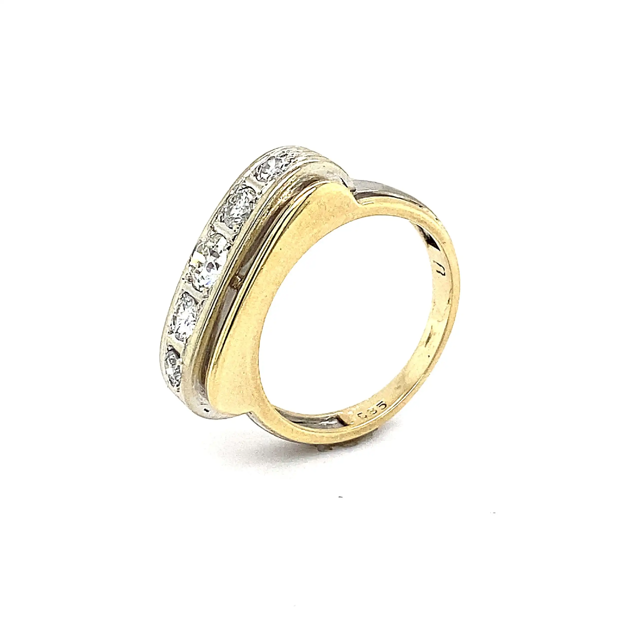 Ring Bicolor mit Diamant in Altschliff und Brillanten Ring Bicolor mit Diamant in Altschliff und Brillanten
