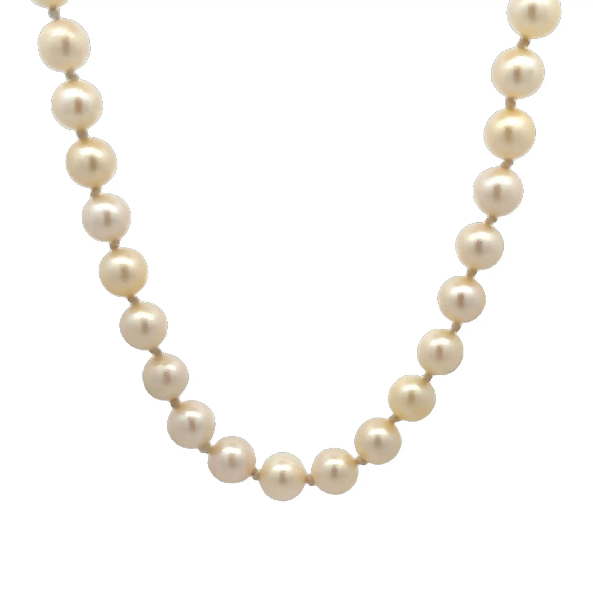 Perlenkette mit Weißgold Verschluß und Diamanten Perlenkette mit Weißgold Verschluß und Diamanten