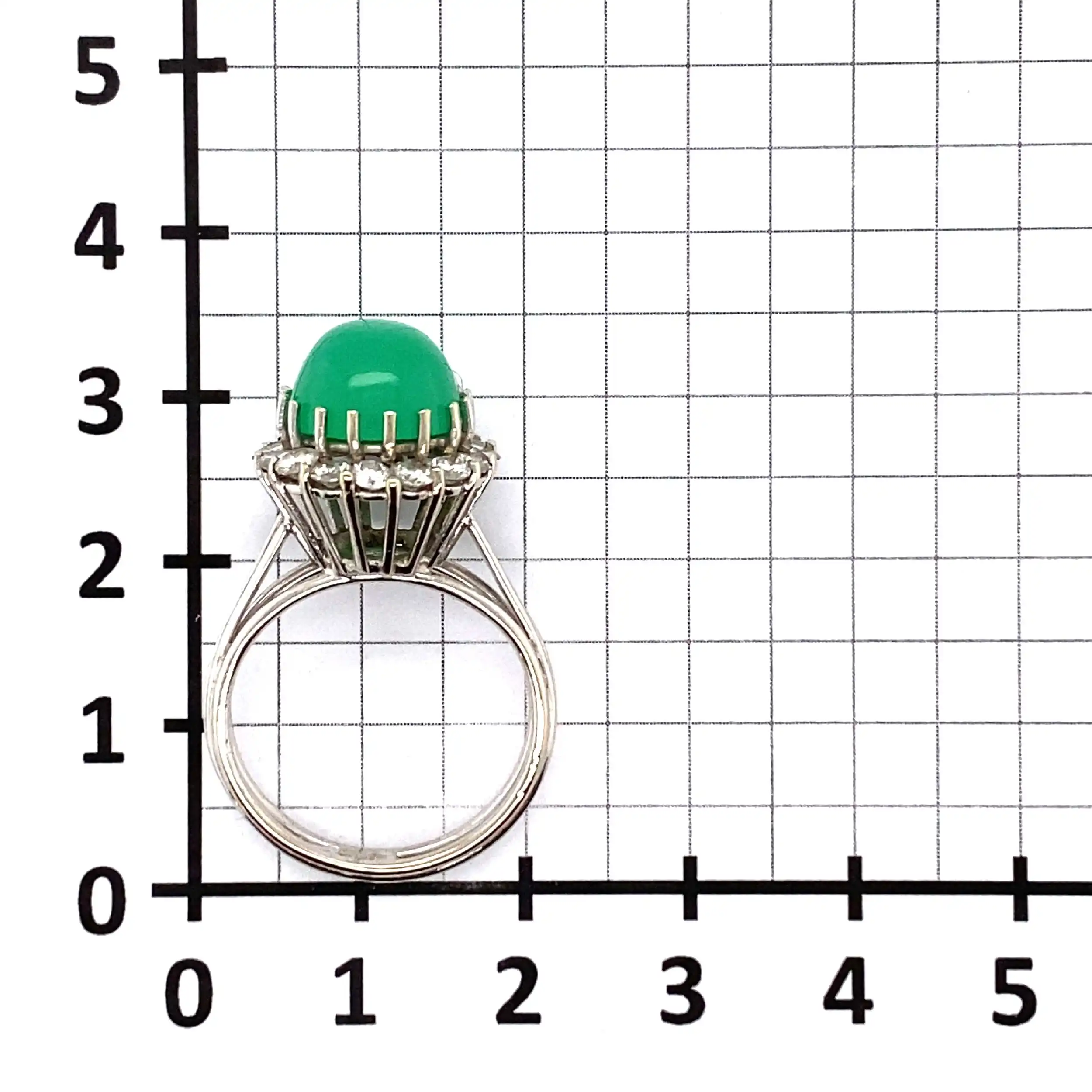 Ring Weißgold mit Chrysopras & Brillanten Ring Weißgold mit Chrysopras & Brillanten