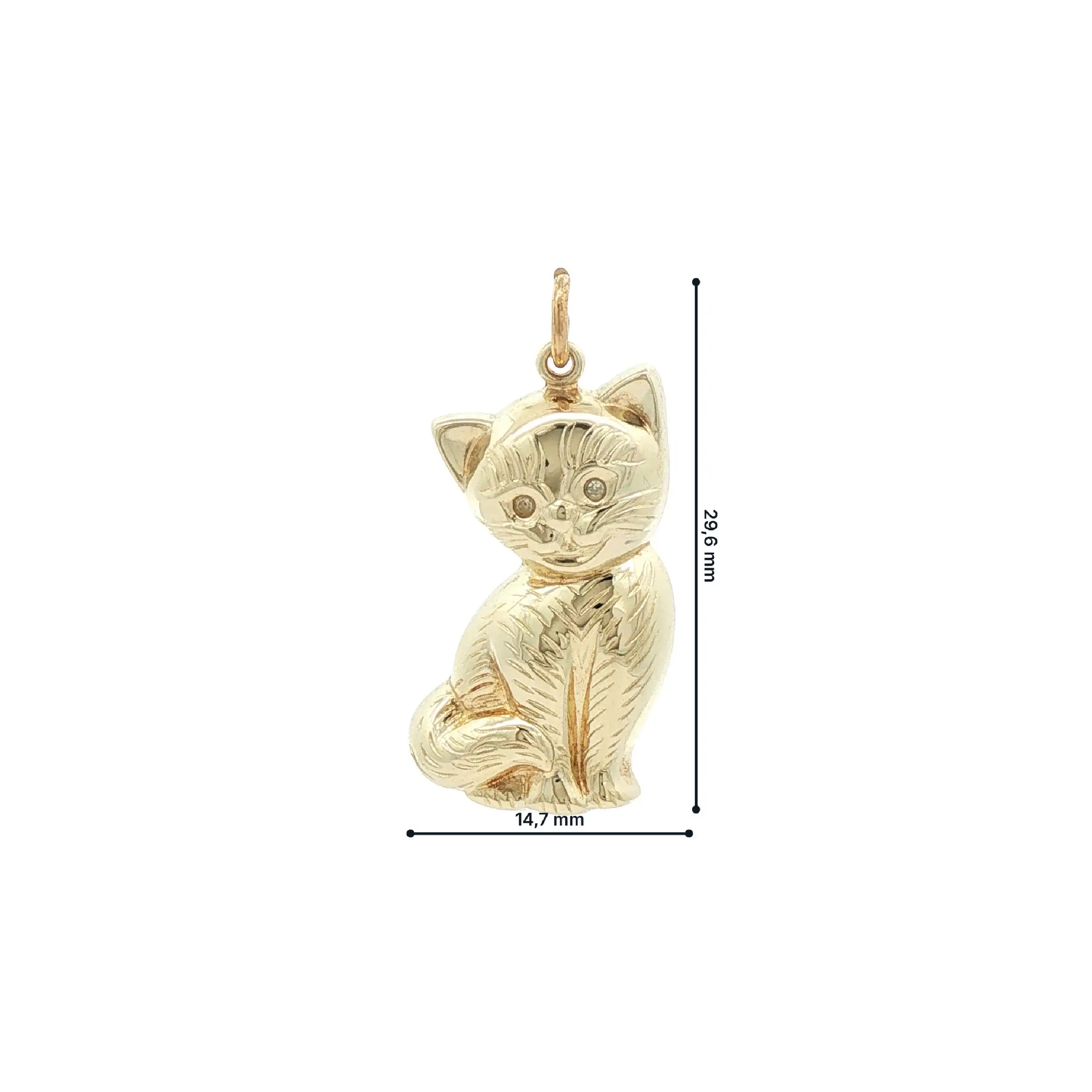 Anhänger Katze Gelbgold