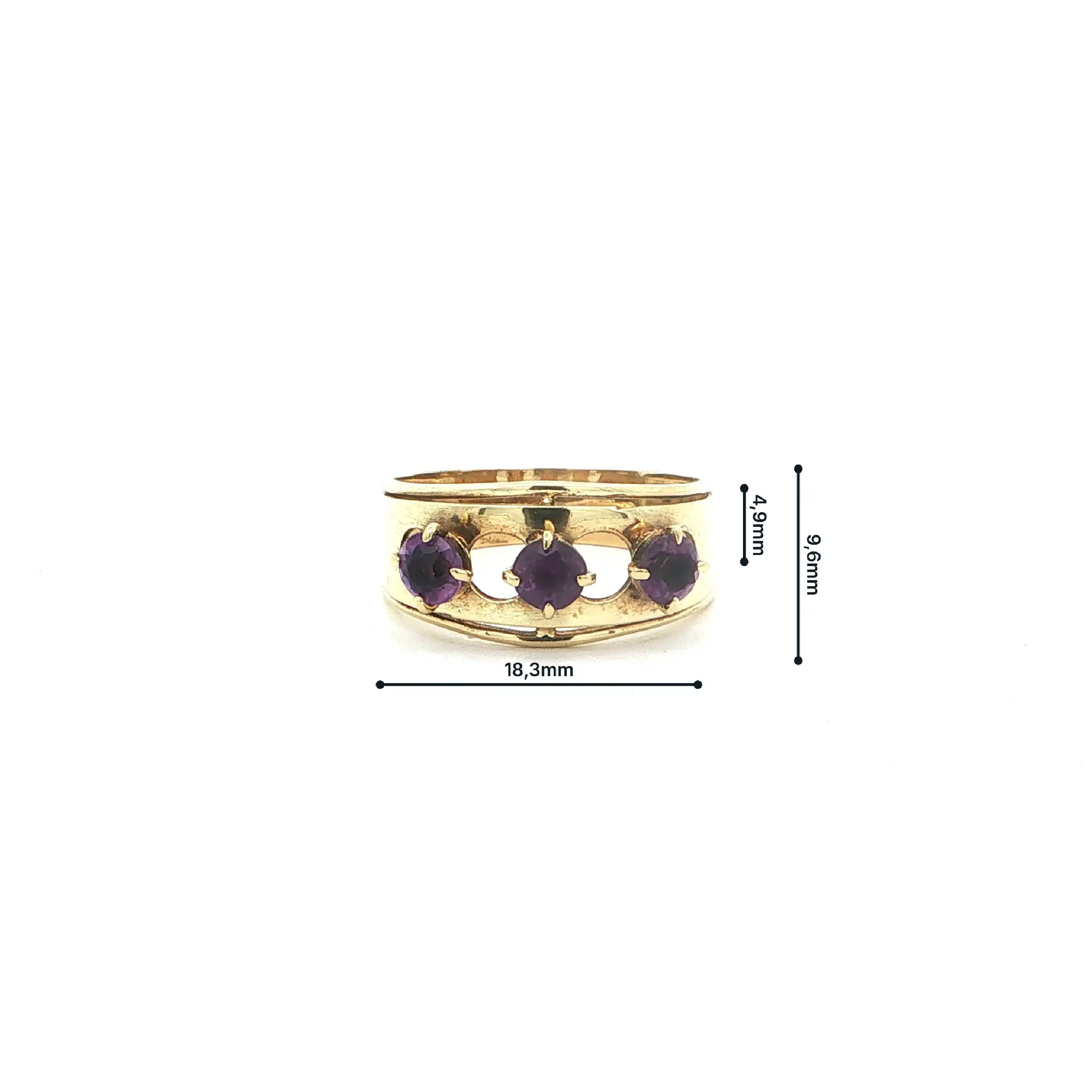 Ring Gelbgold mit Amethysten