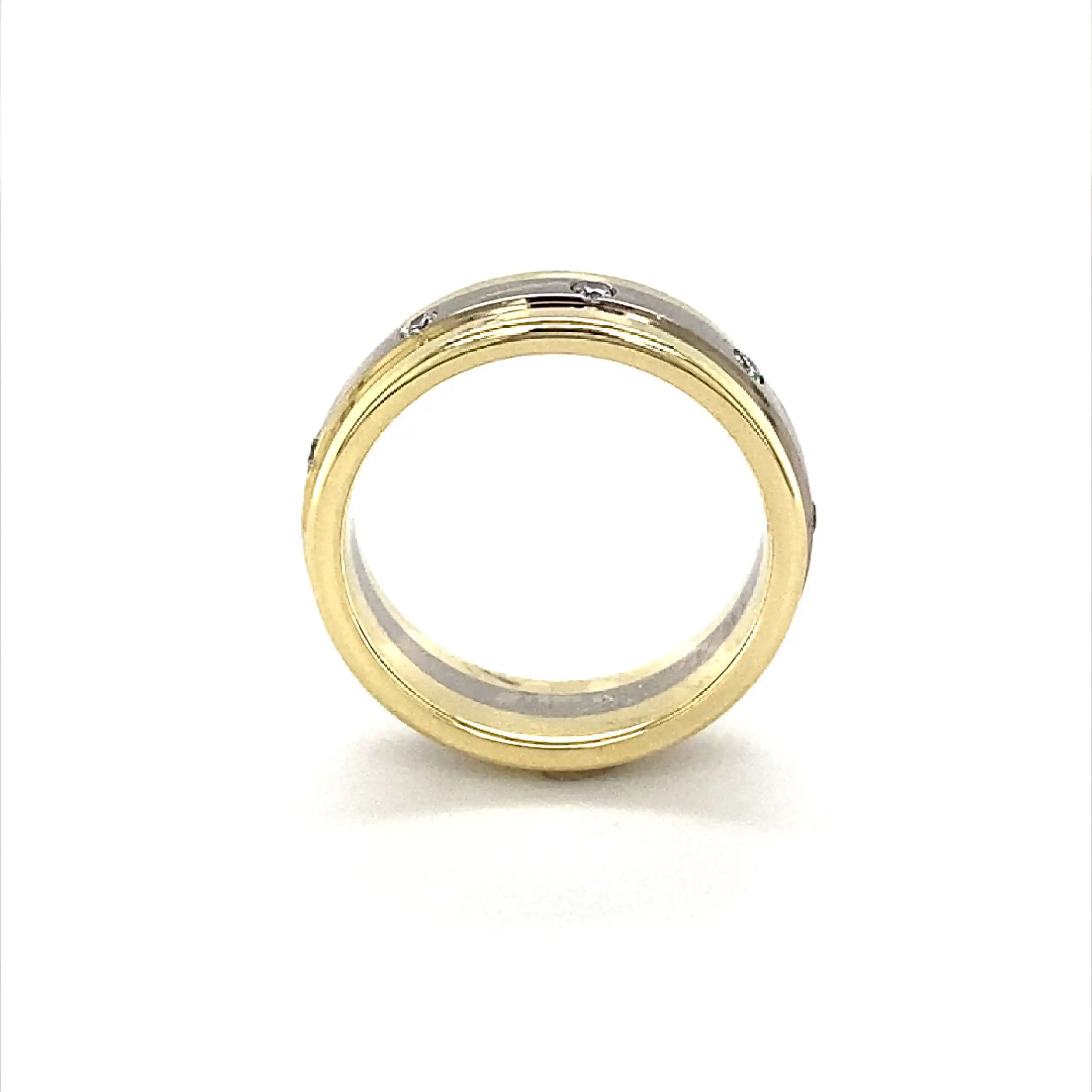 Ring Bicolor mit Brillanten mit 0,18ct graviert Ring Bicolor mit Brillanten mit 0,18ct graviert