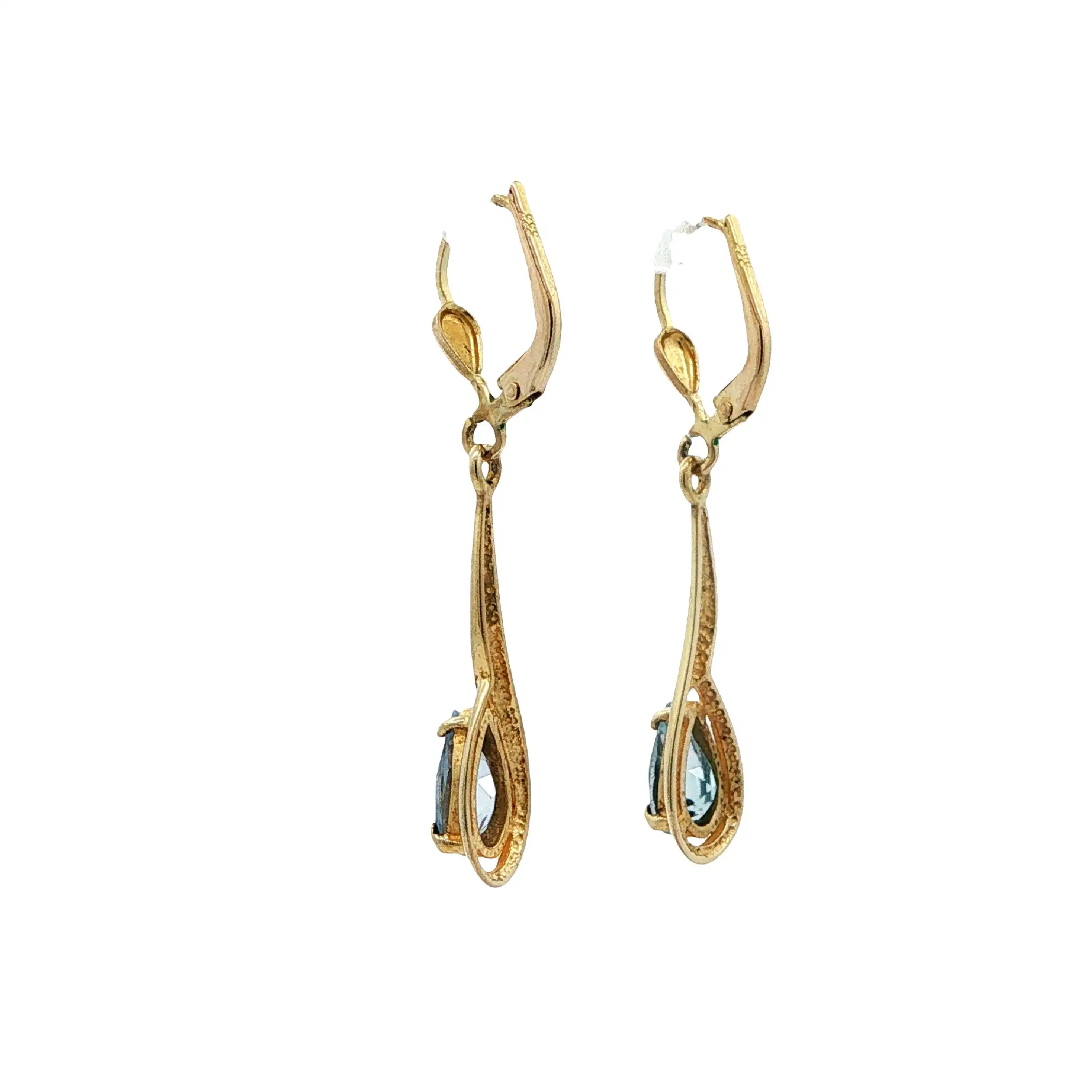 Ohrhänger Gelbgold mit blauem Farbstein Ohrhänger Gelbgold mit blauem Farbstein
