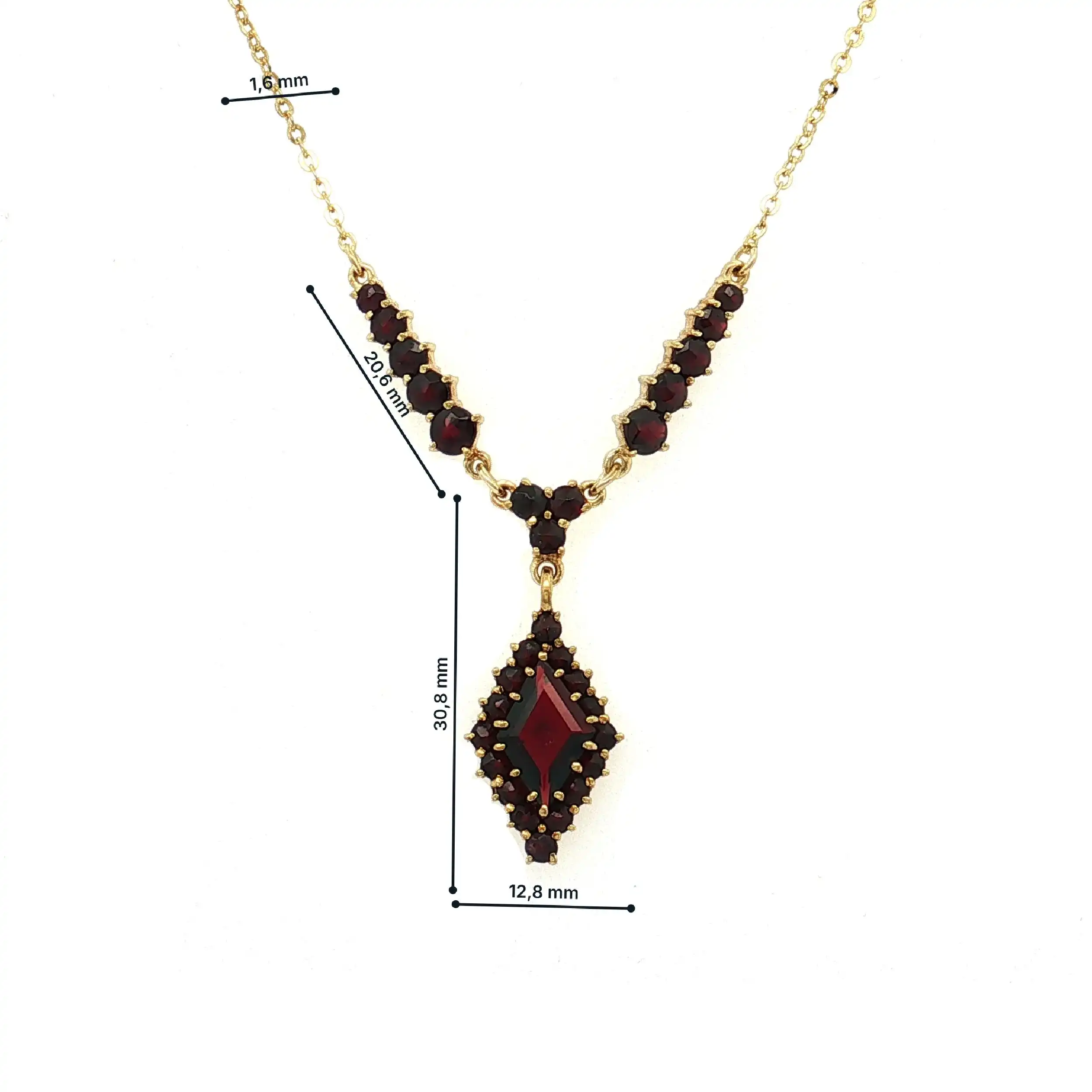 Collier Gelbgold mit Granat Collier Gelbgold mit Granat