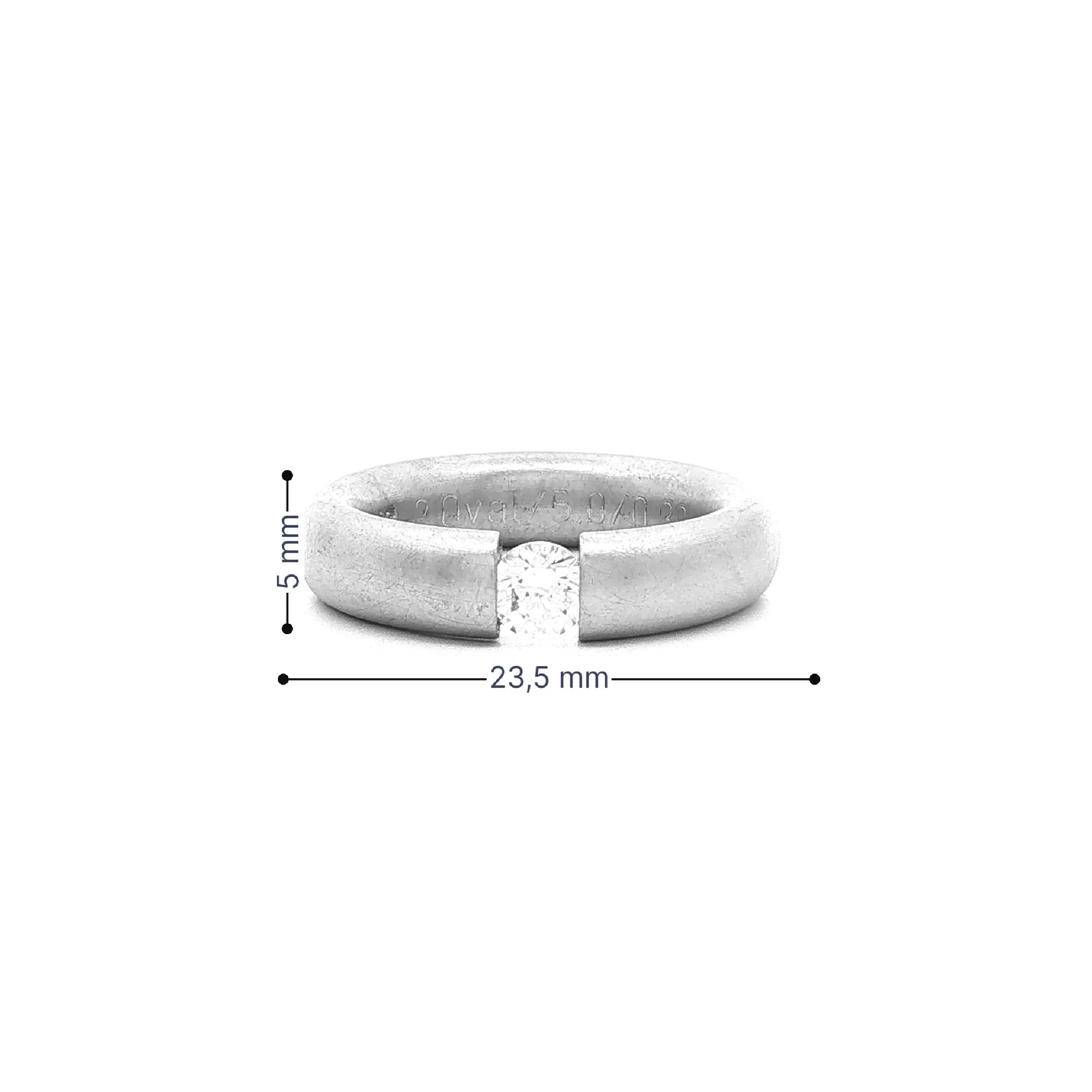 Spannring Silber Niessing "Musterring" Oval mit Zirkonia