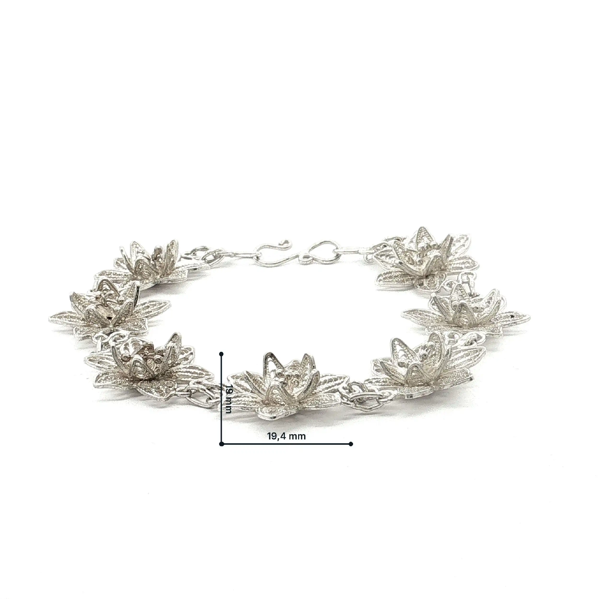 Armband silber mit Blumen