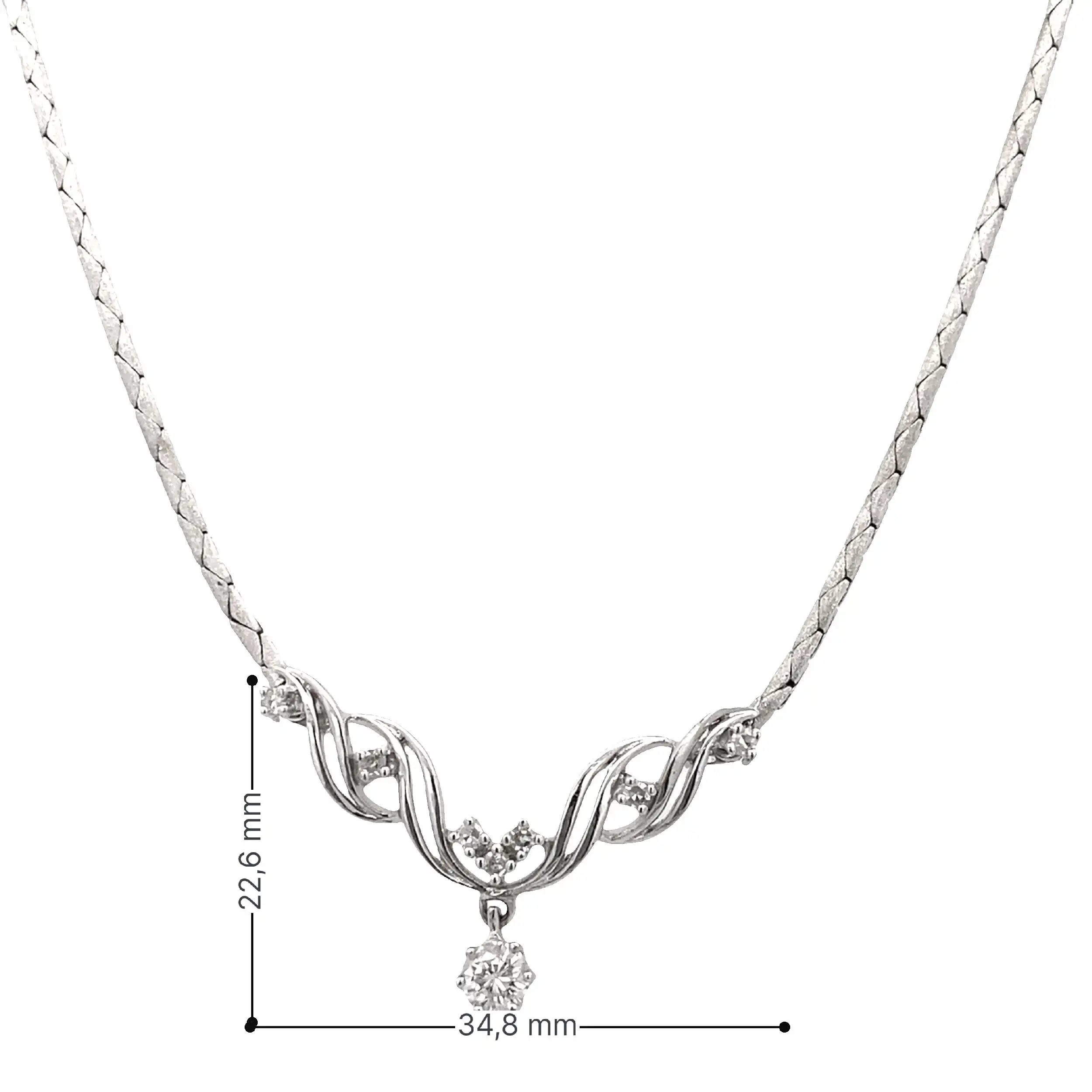 Collier Weißgold mit Brillanten und Diamanten Collier Weißgold mit Brillanten und Diamanten