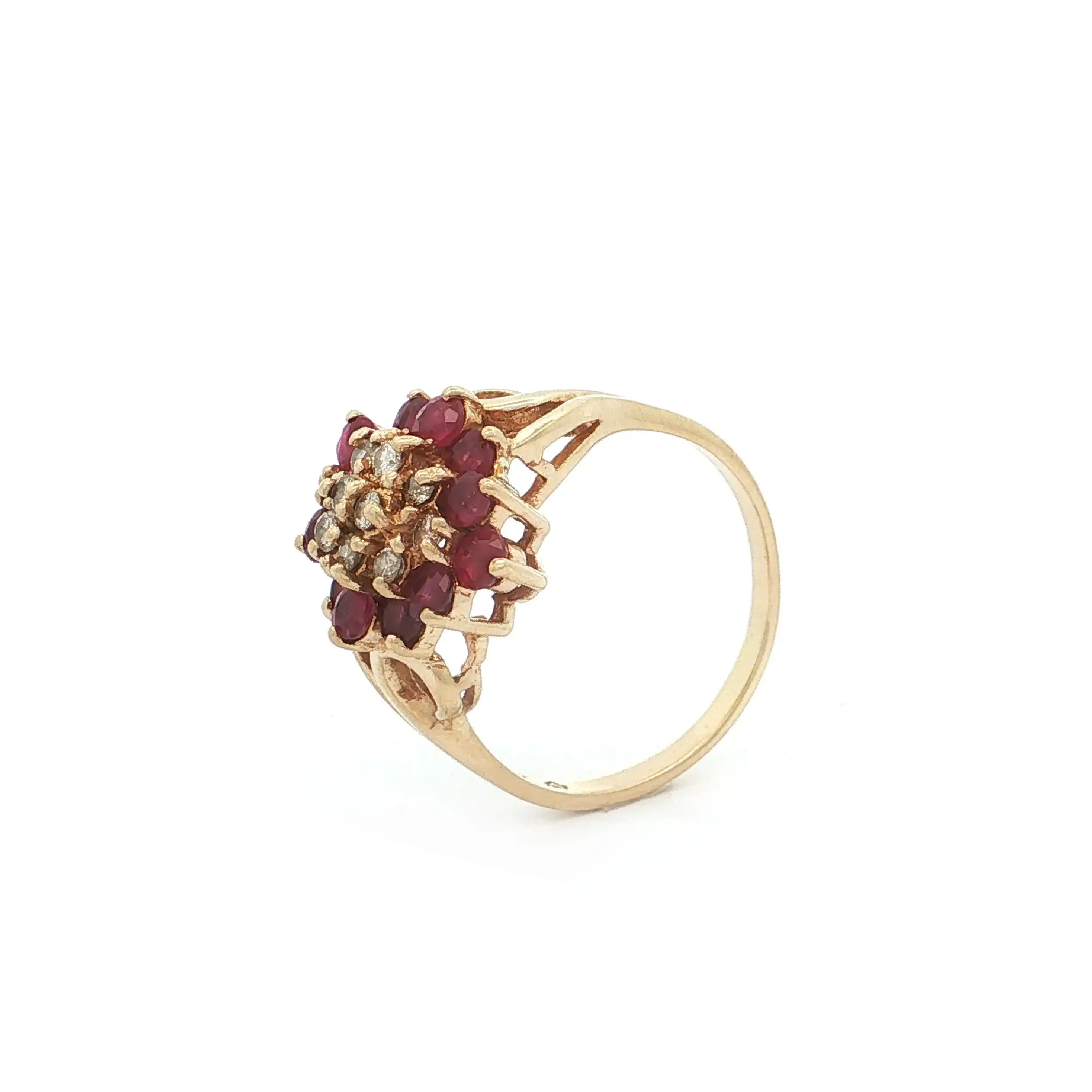Ring Gelbgold mit Rubinen und Brillanten