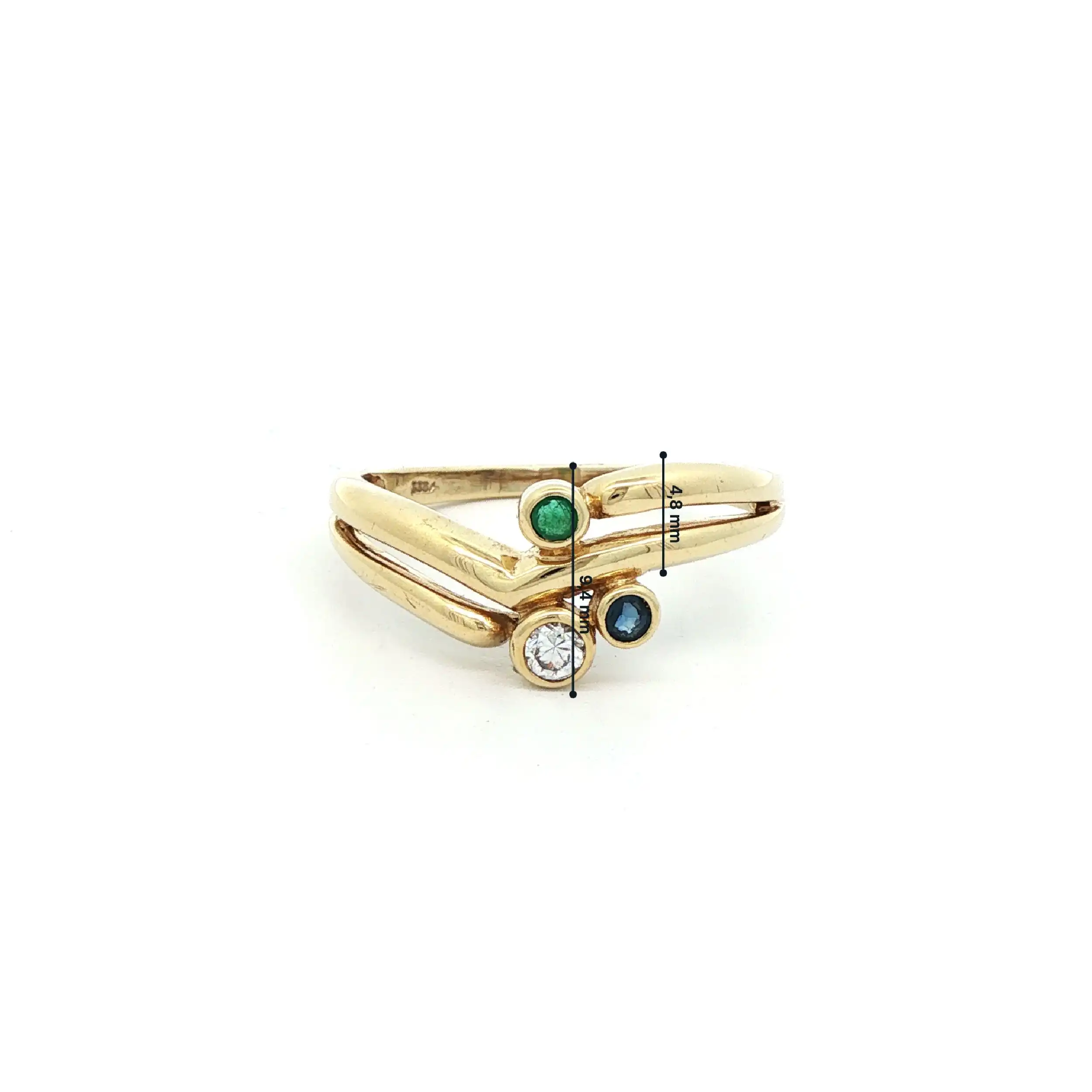 Ring Gelbgold mit Farbsteinen und Zirkonia Ring Gelbgold mit Farbsteinen und Zirkonia