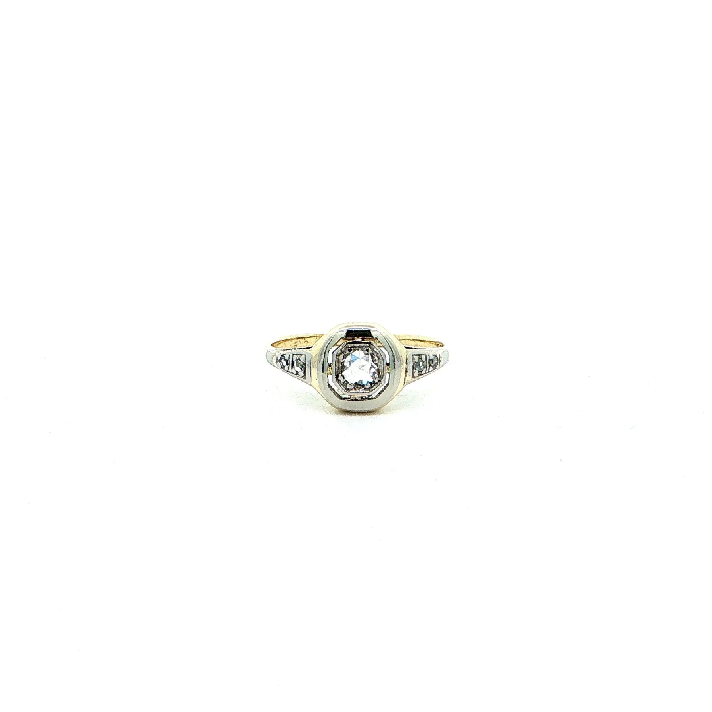 Ring Bicolor mit Diamantrosen Ring Bicolor mit Diamantrosen