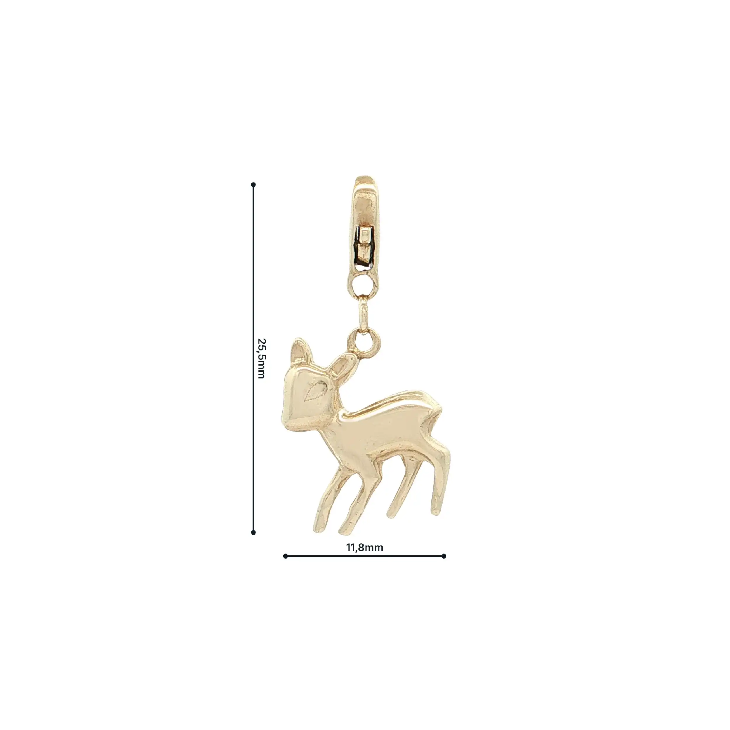 Anhänger / Charm mit Karabinerverschluss Gelbgold Bambi Anhänger / Charm mit Karabinerverschluss Gelbgold Bambi