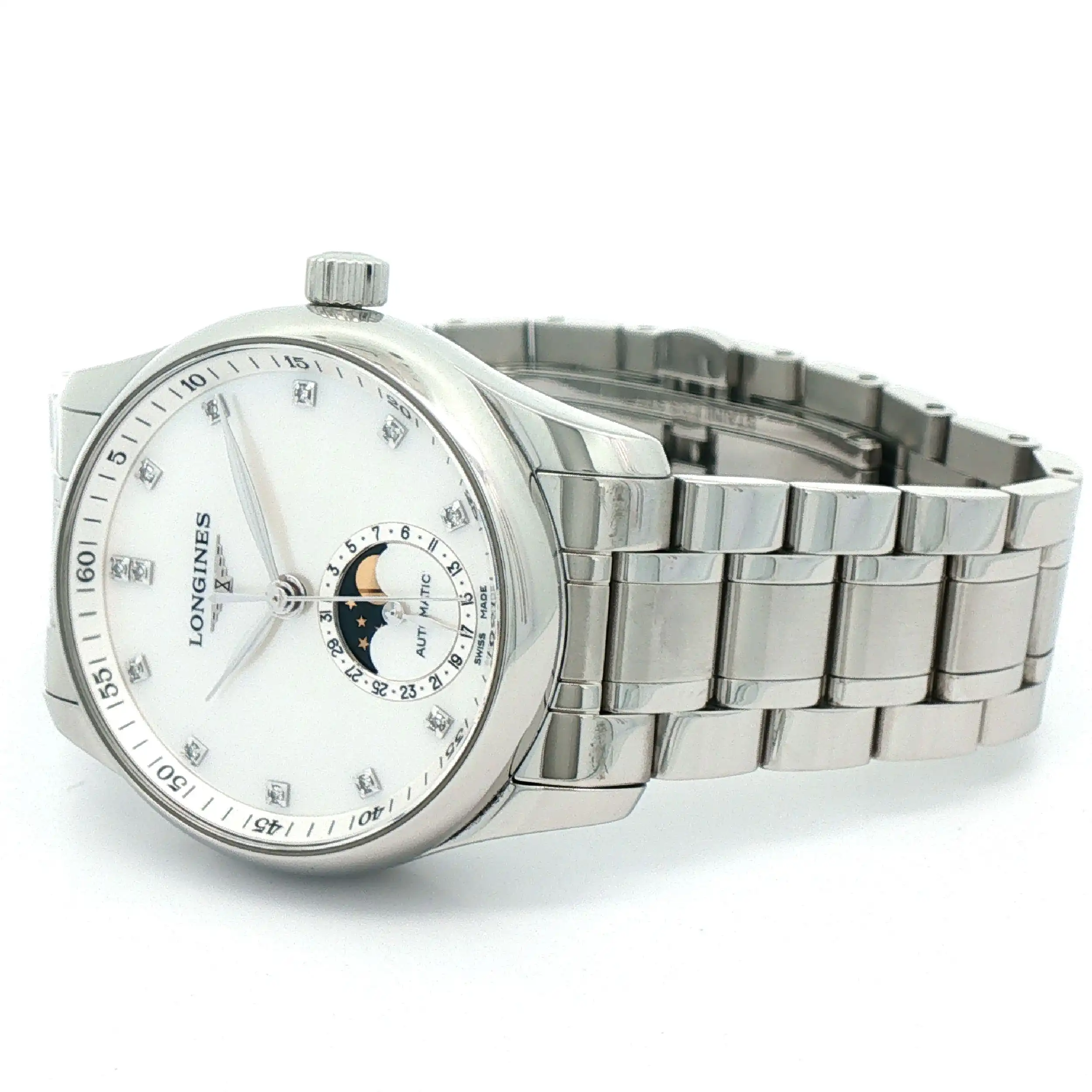 Damenuhr Longines Master Collection mit Perlmutt-Diamanten Ziffernblatt