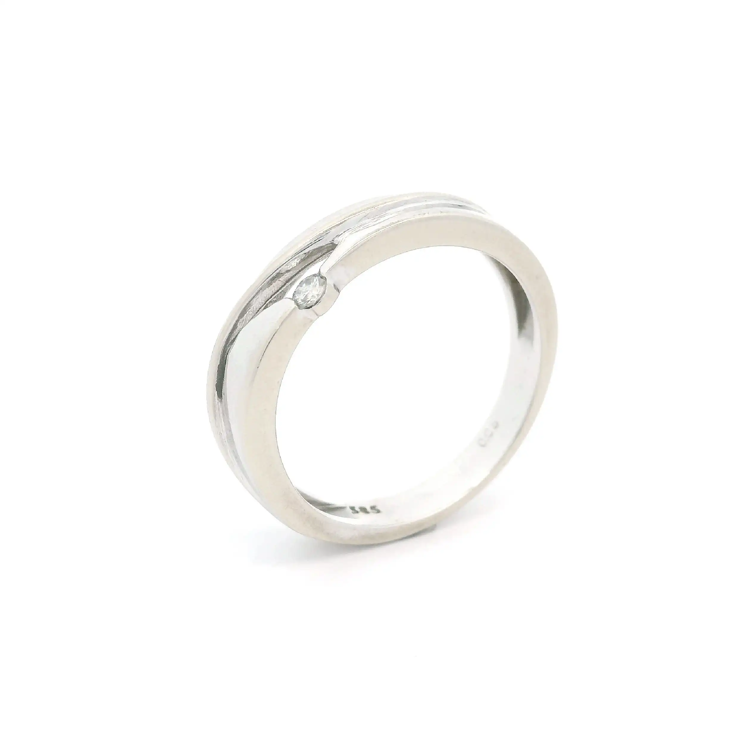 Ring Weißgold mit Brillant 0,05ct graviert