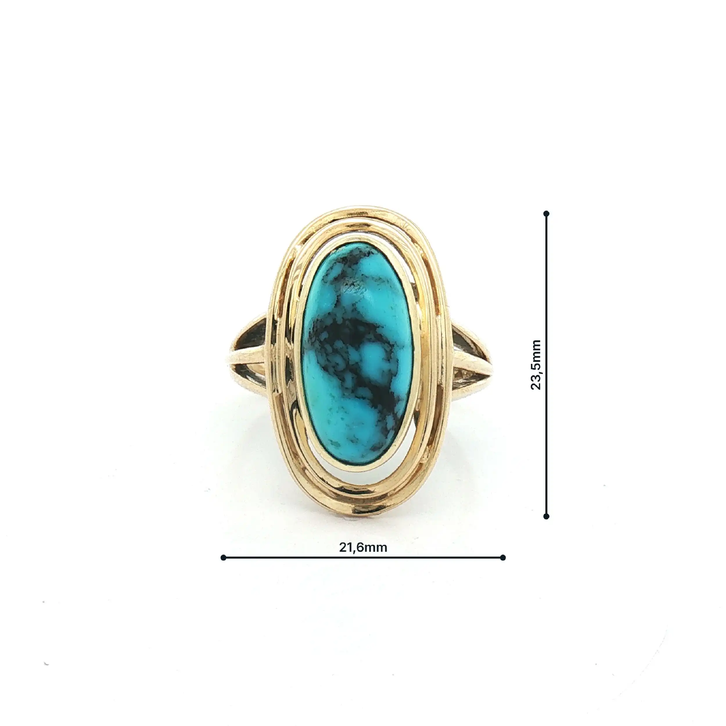 Ring Gelbgold mit Türkis Cabochon Ring Gelbgold mit Türkis Cabochon