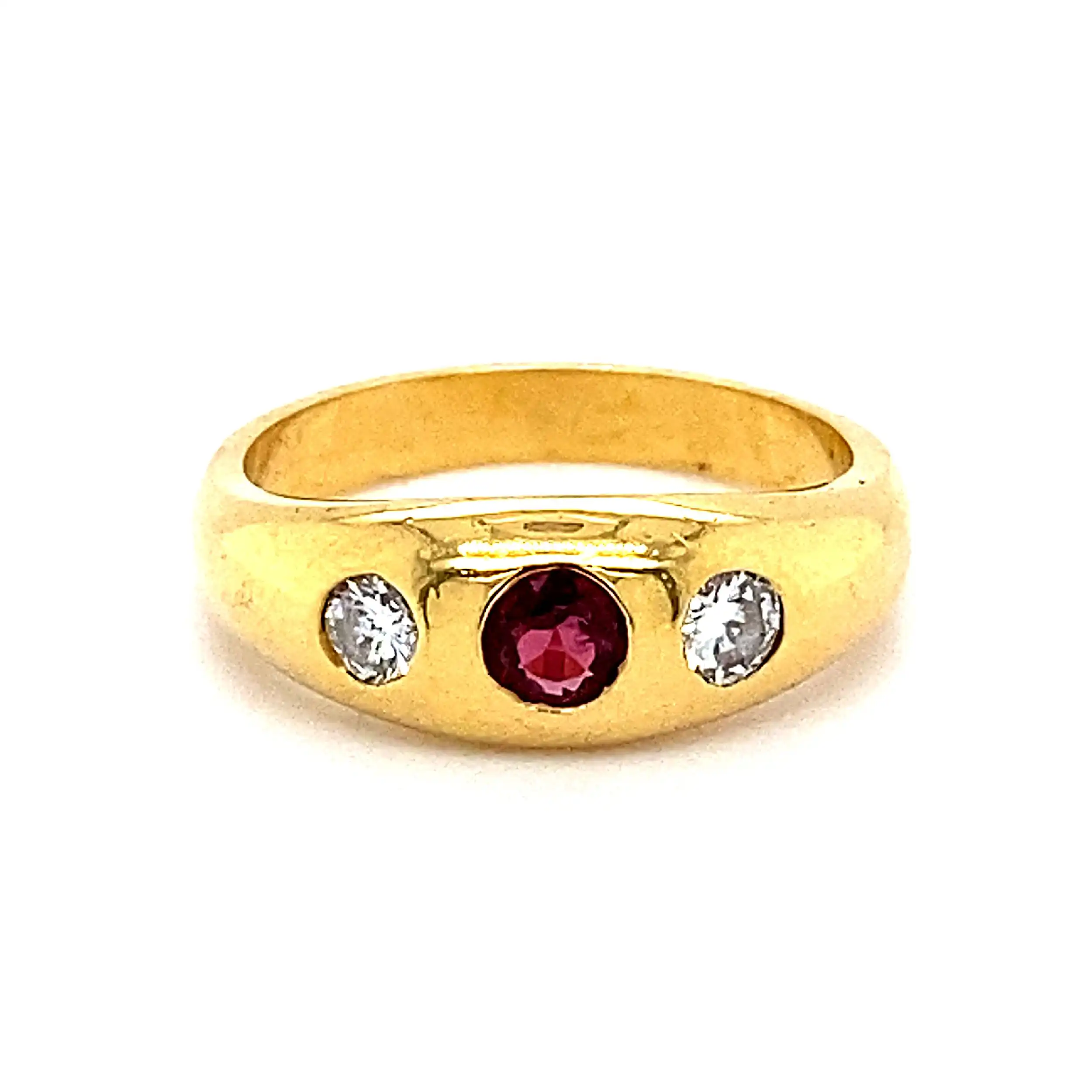 Ring Gelbgold mit Rubin und Brillanten
