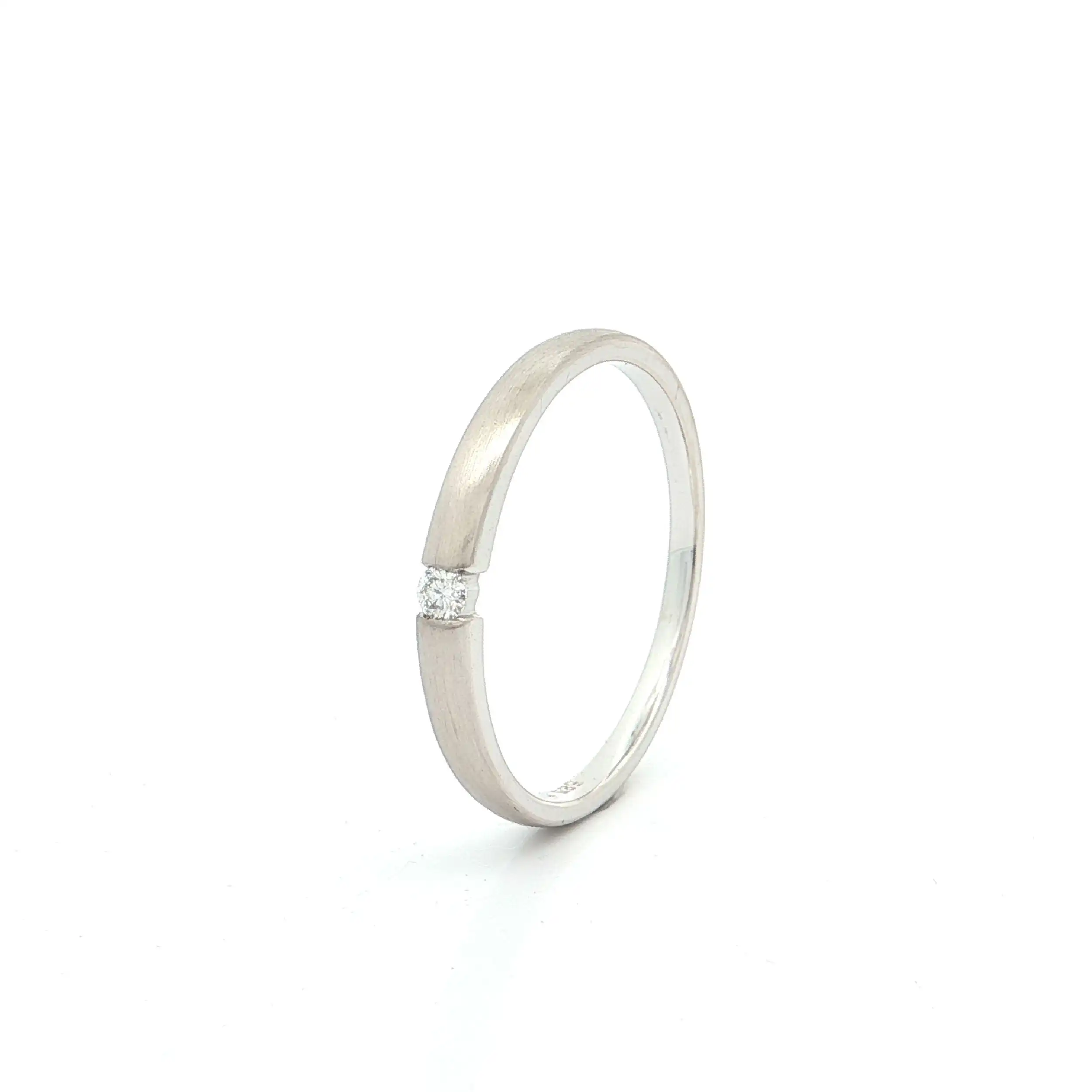 Ring Weißgold mattiert mit Brillant Ring Weißgold mattiert mit Brillant