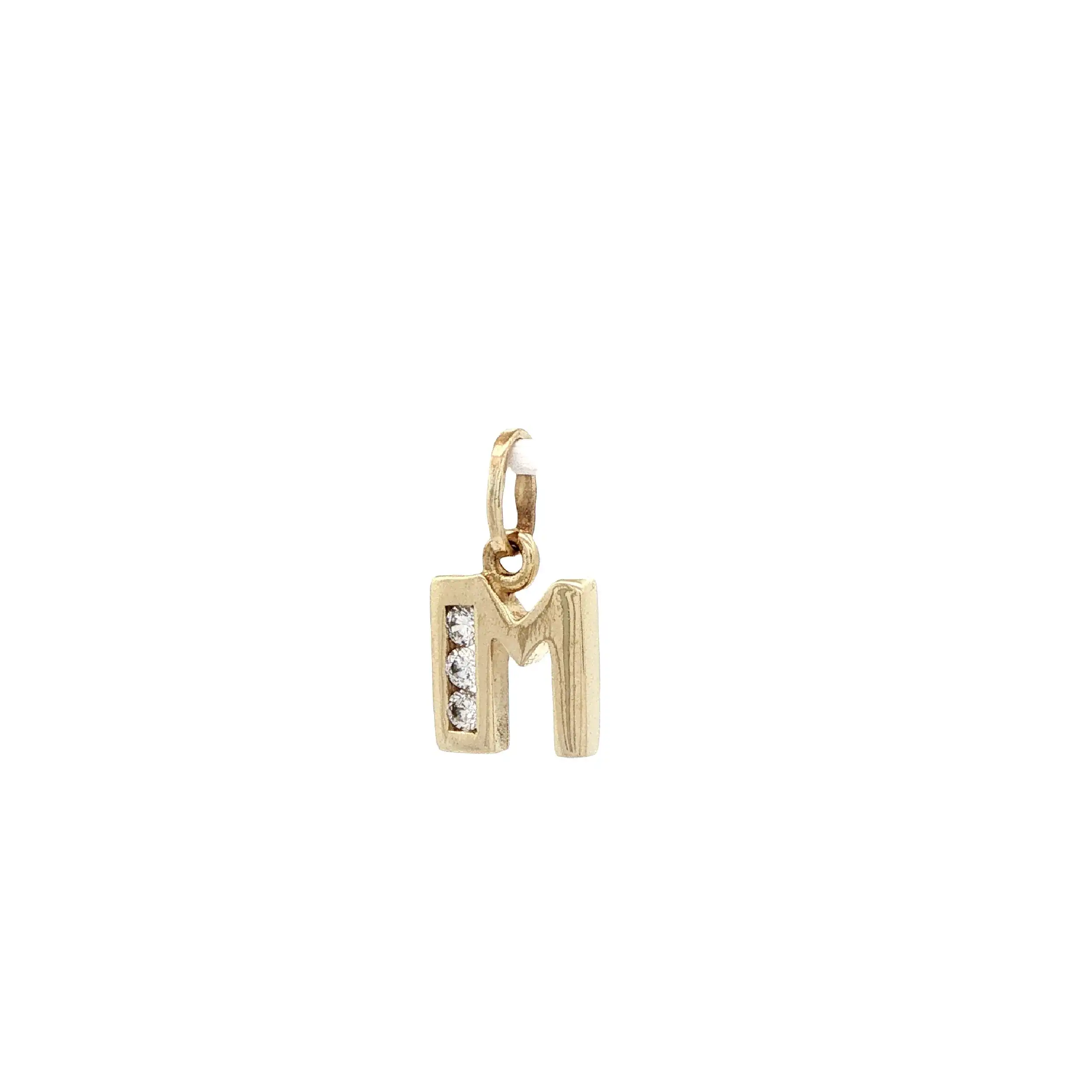 Anhänger Gelbgold "M" mit Zirkonia