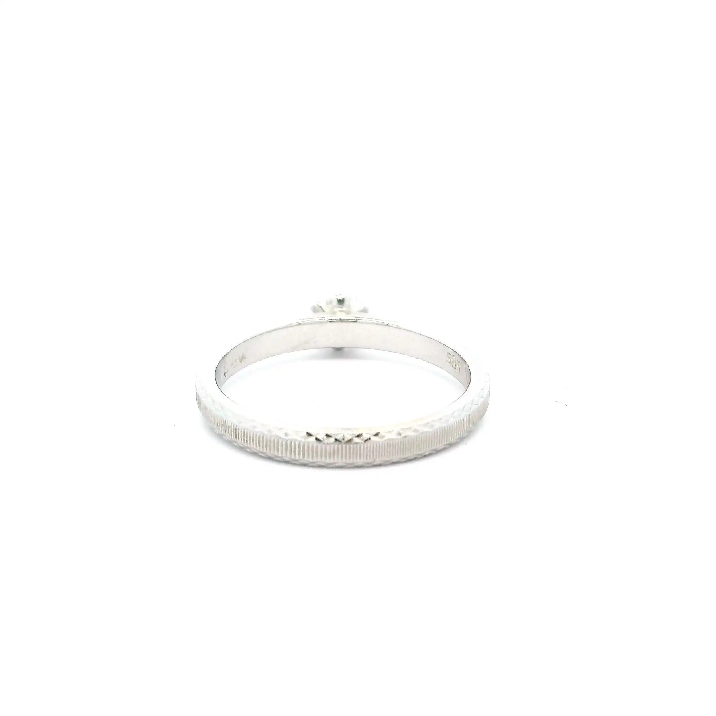 Ring Weißgold mit Brillant, graviert mit 0,10ct.