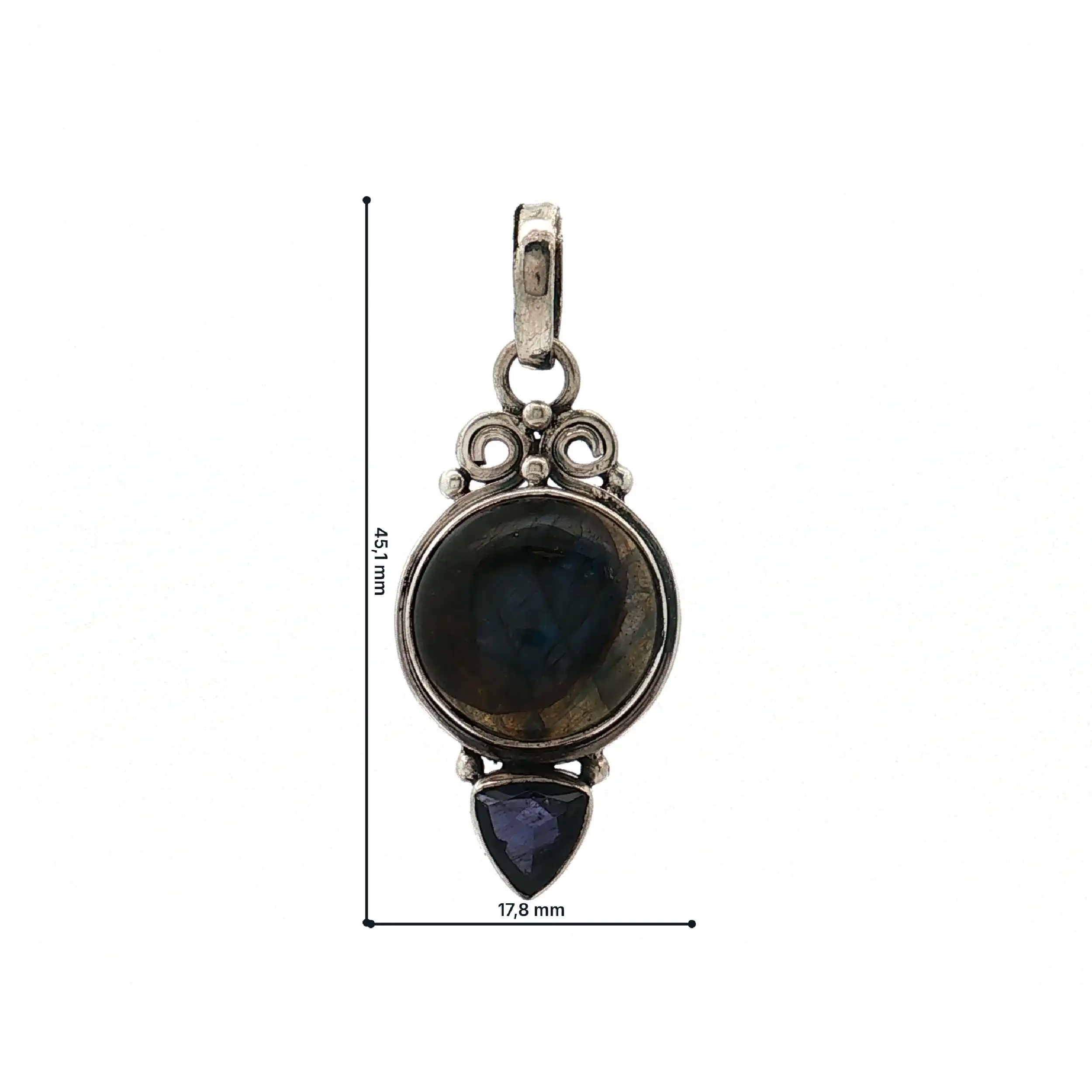 Anhänger Silber mit blauen Steinen