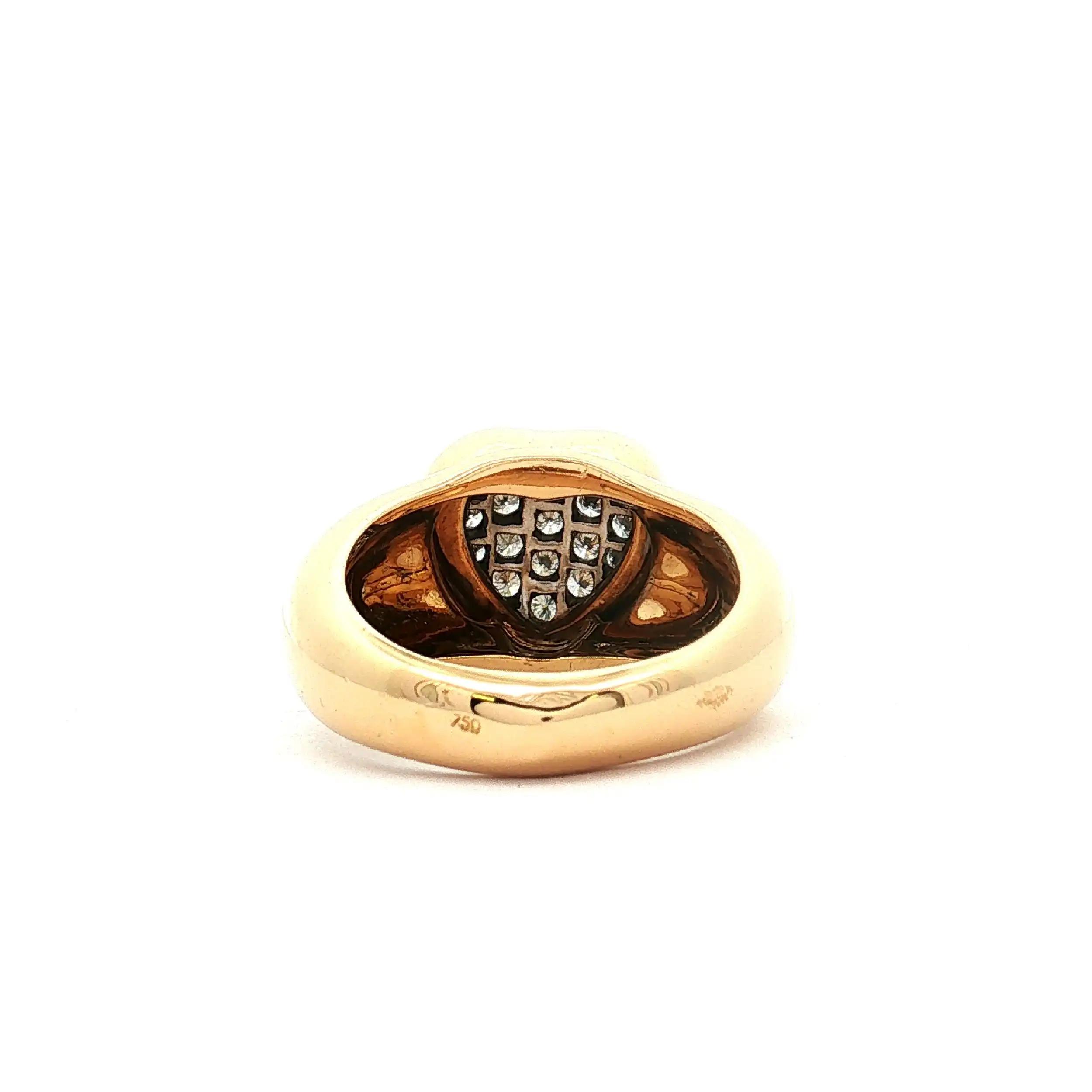 Ring Bicolor Herz mit Brillanten