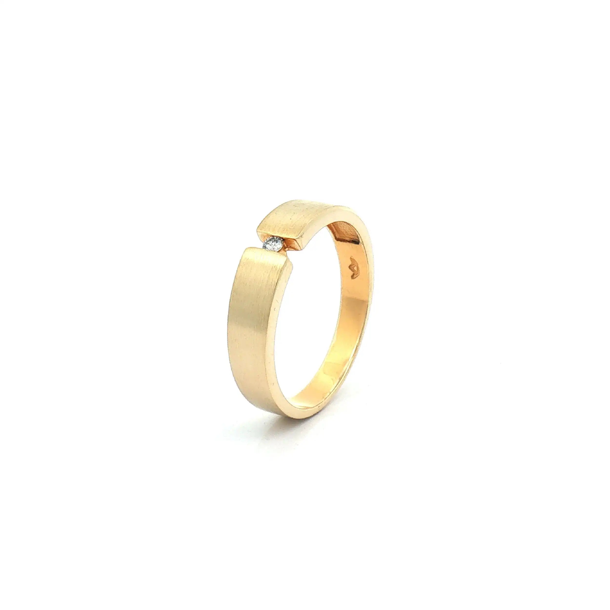 Ring Gelbgold mattiert mit Brillant