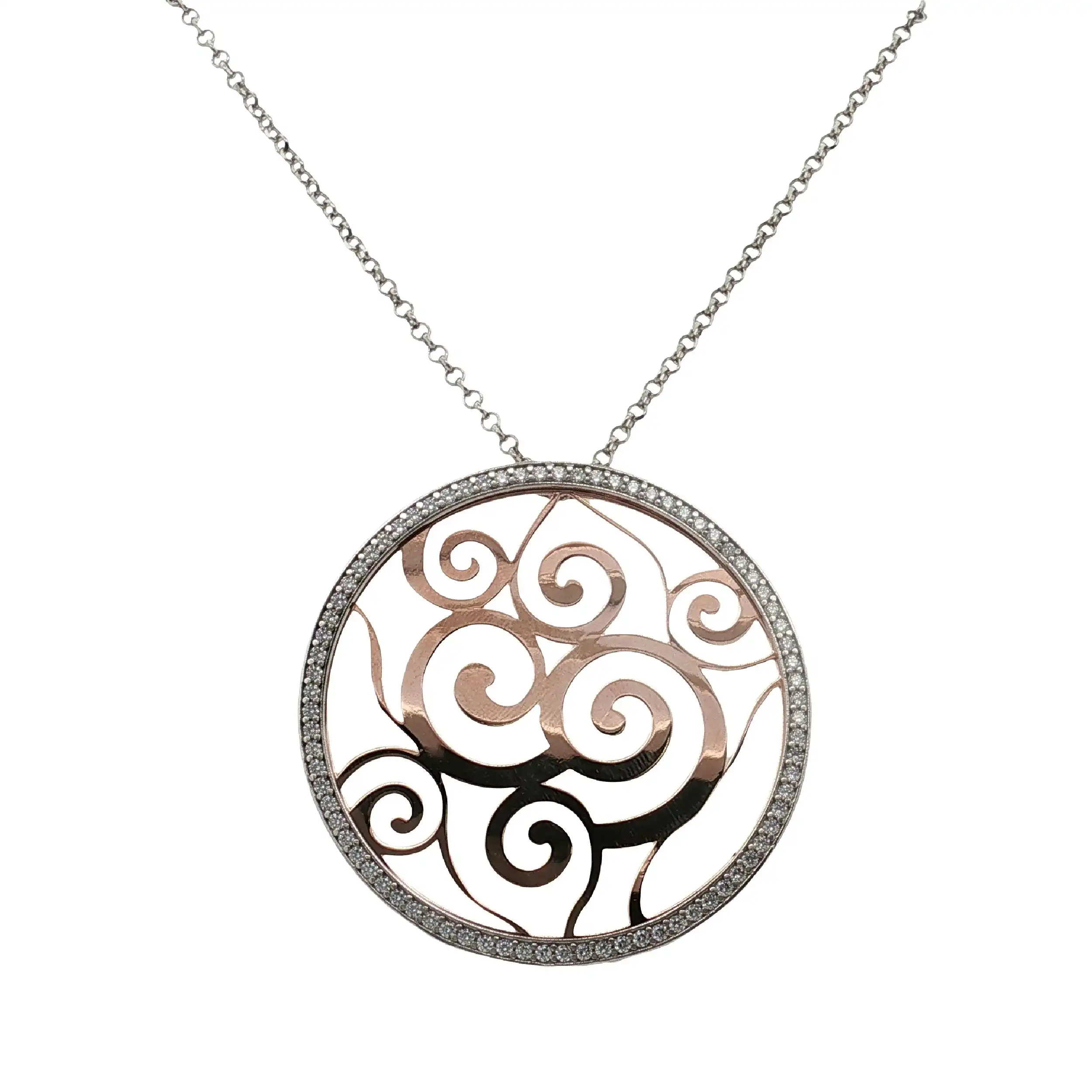 Kette mit Anhänger Mediterraneo Silber teilvergoldet mit Zirkonia Kette mit Anhänger Mediterraneo Silber teilvergoldet mit Zirkonia
