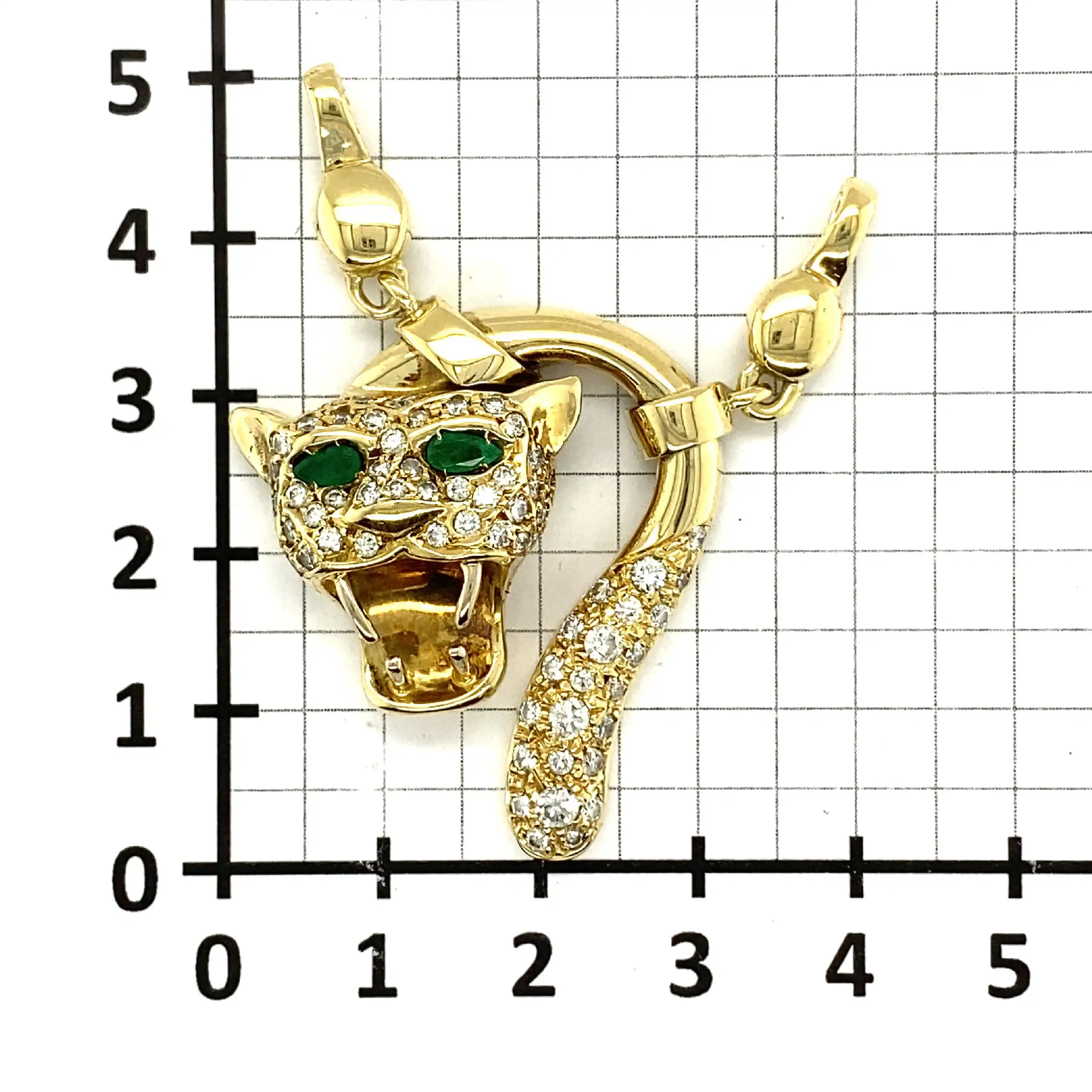 Anhänger Gelbgold Panther mit Smaragden & Brillanten Anhänger Gelbgold Panther mit Smaragden & Brillanten