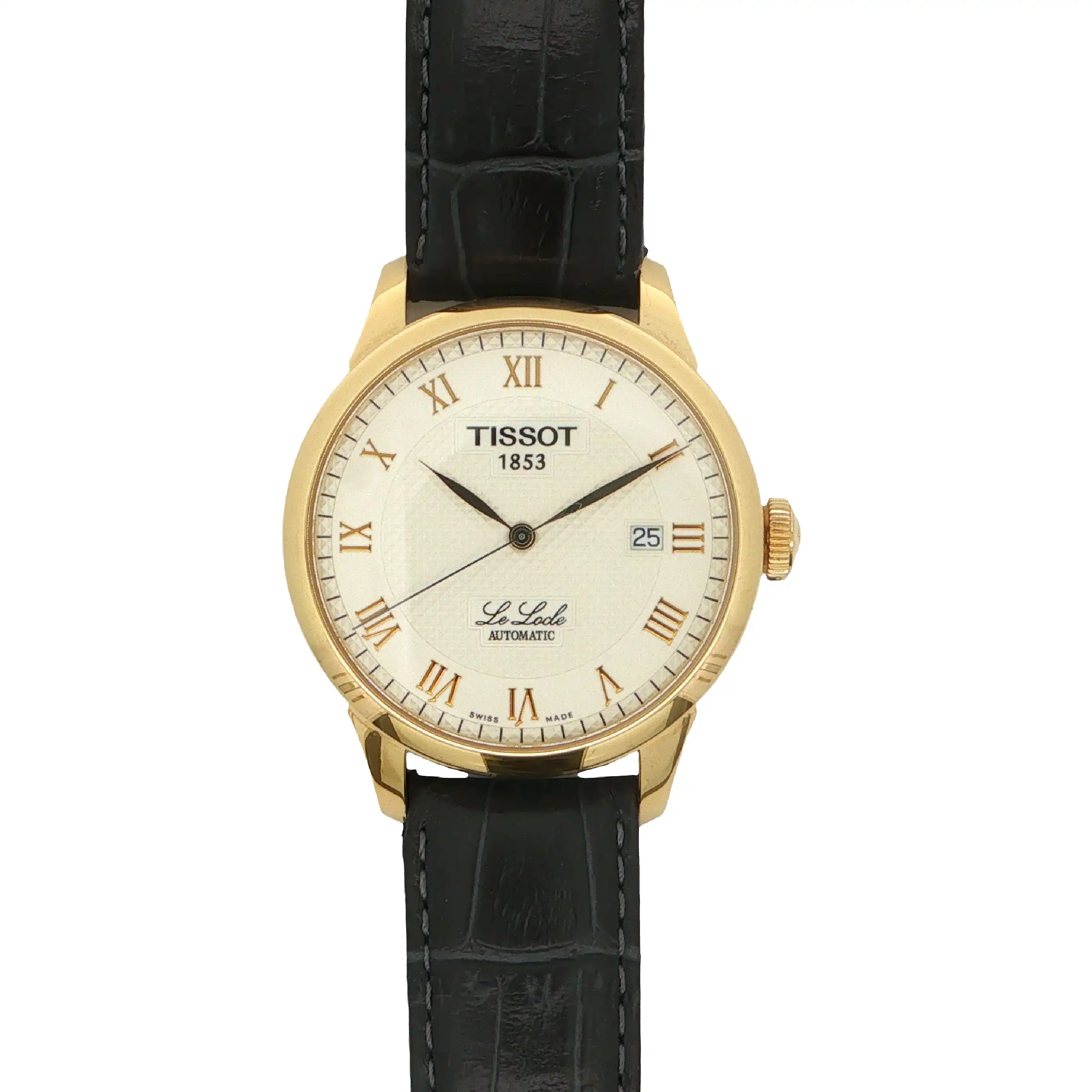 Herrenuhr Tissot Le Locle Stahl/vergoldet mit Lederband Automatik