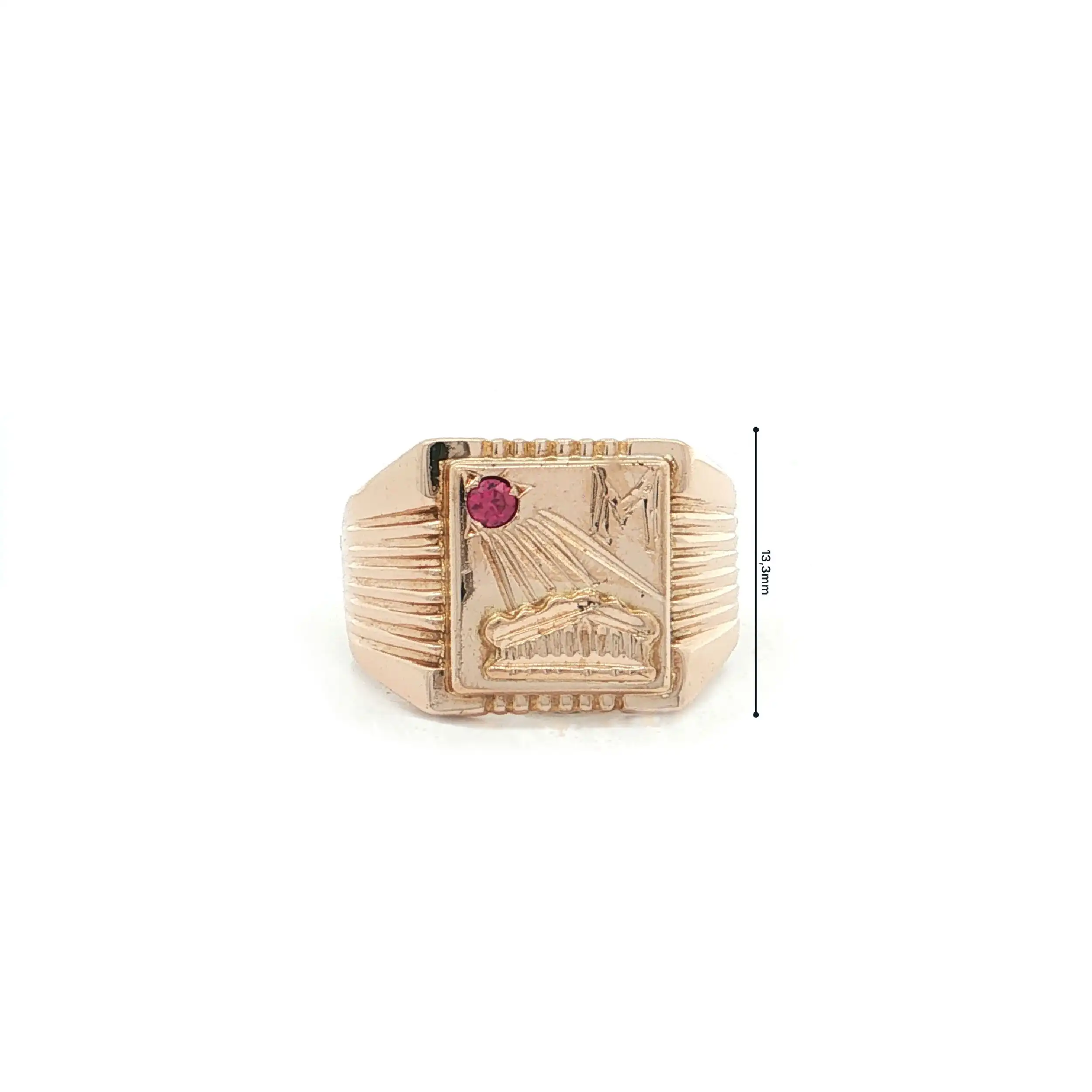 Ring Rotgold mit pinkem Farbstein Ring Rotgold mit pinkem Farbstein
