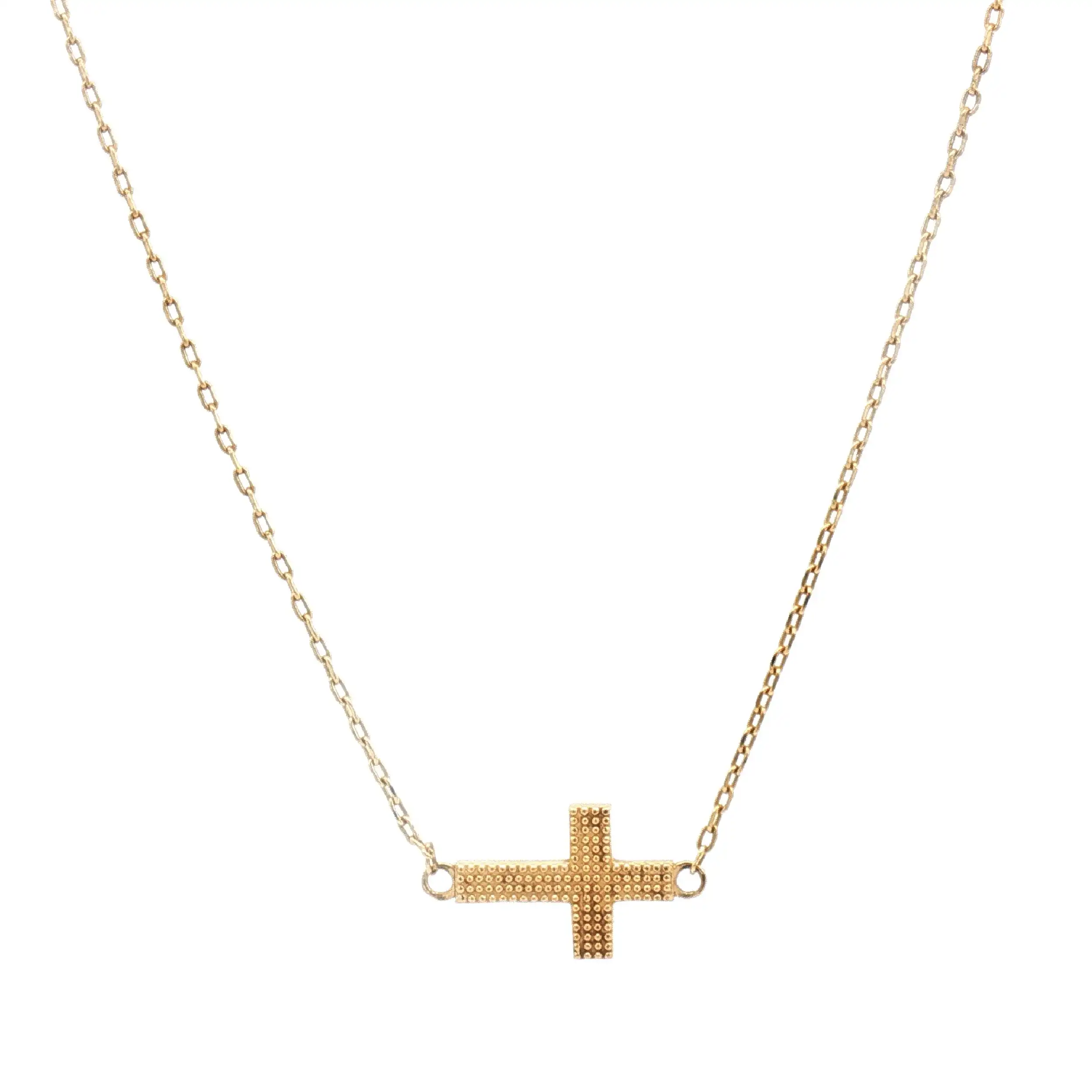 Ankerkette Gelbgold mit Kreuzanhänger