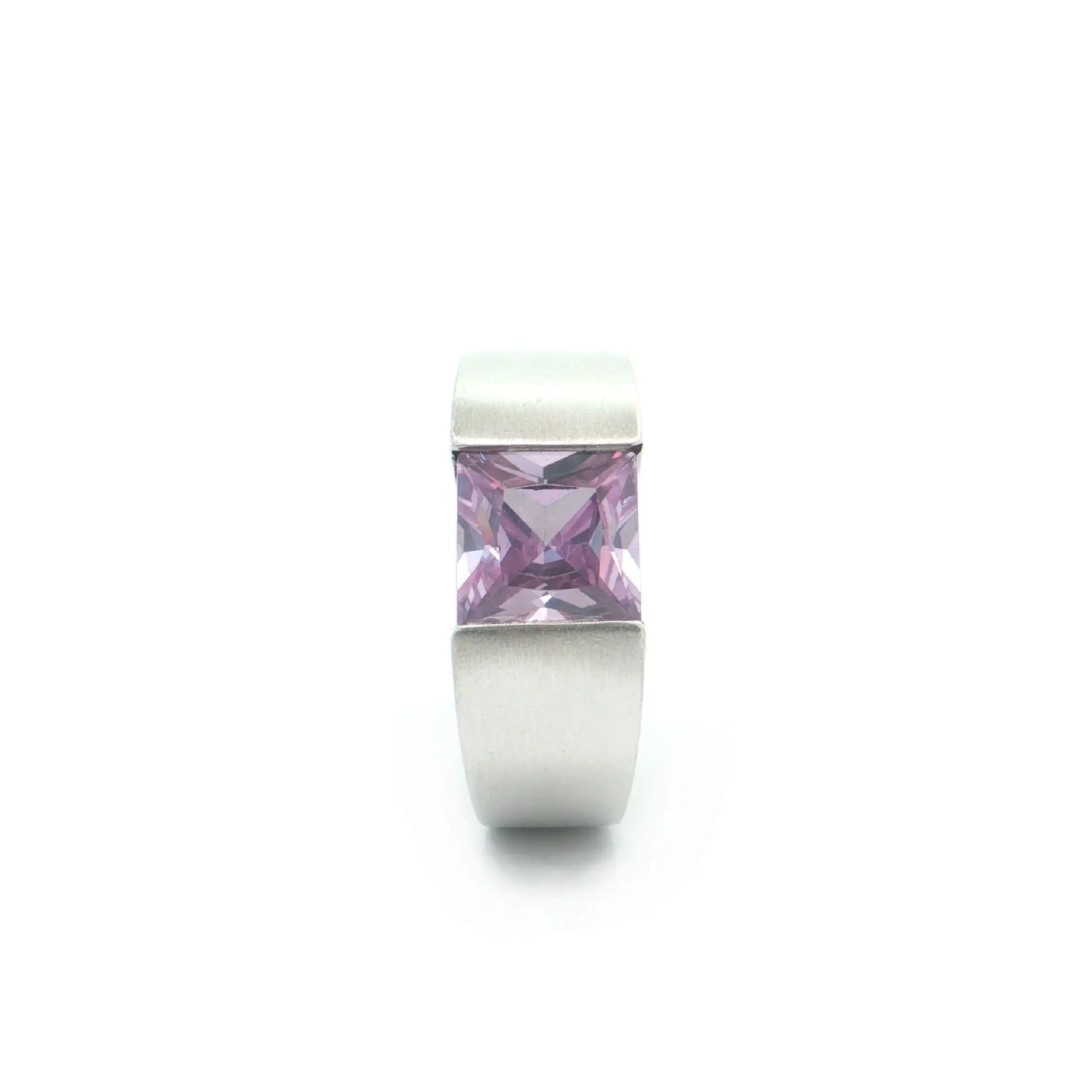 Silberring mit rosa Farbstein