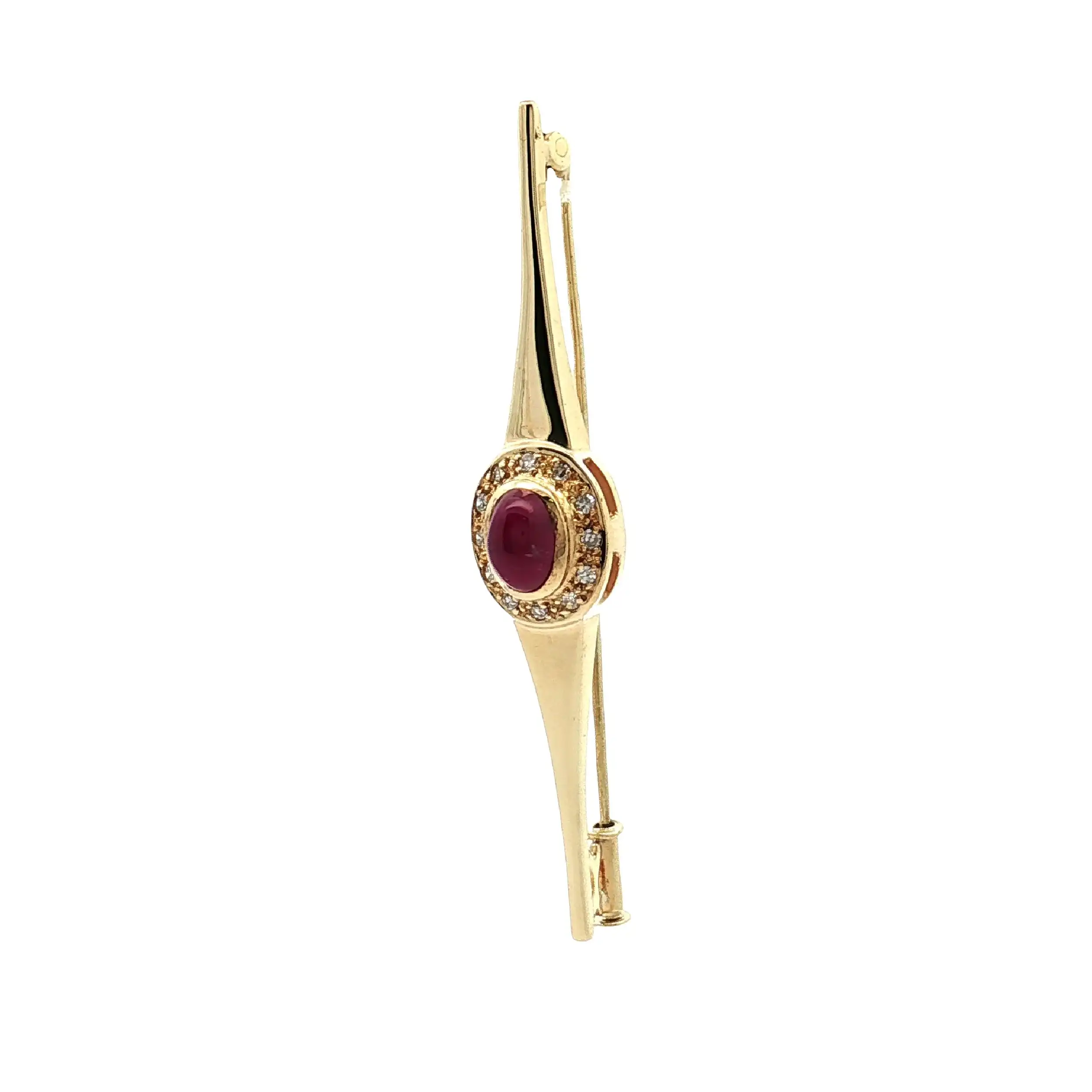 Nadel Gelbgold mit Rubin und Diamanten Nadel Gelbgold mit Rubin und Diamanten